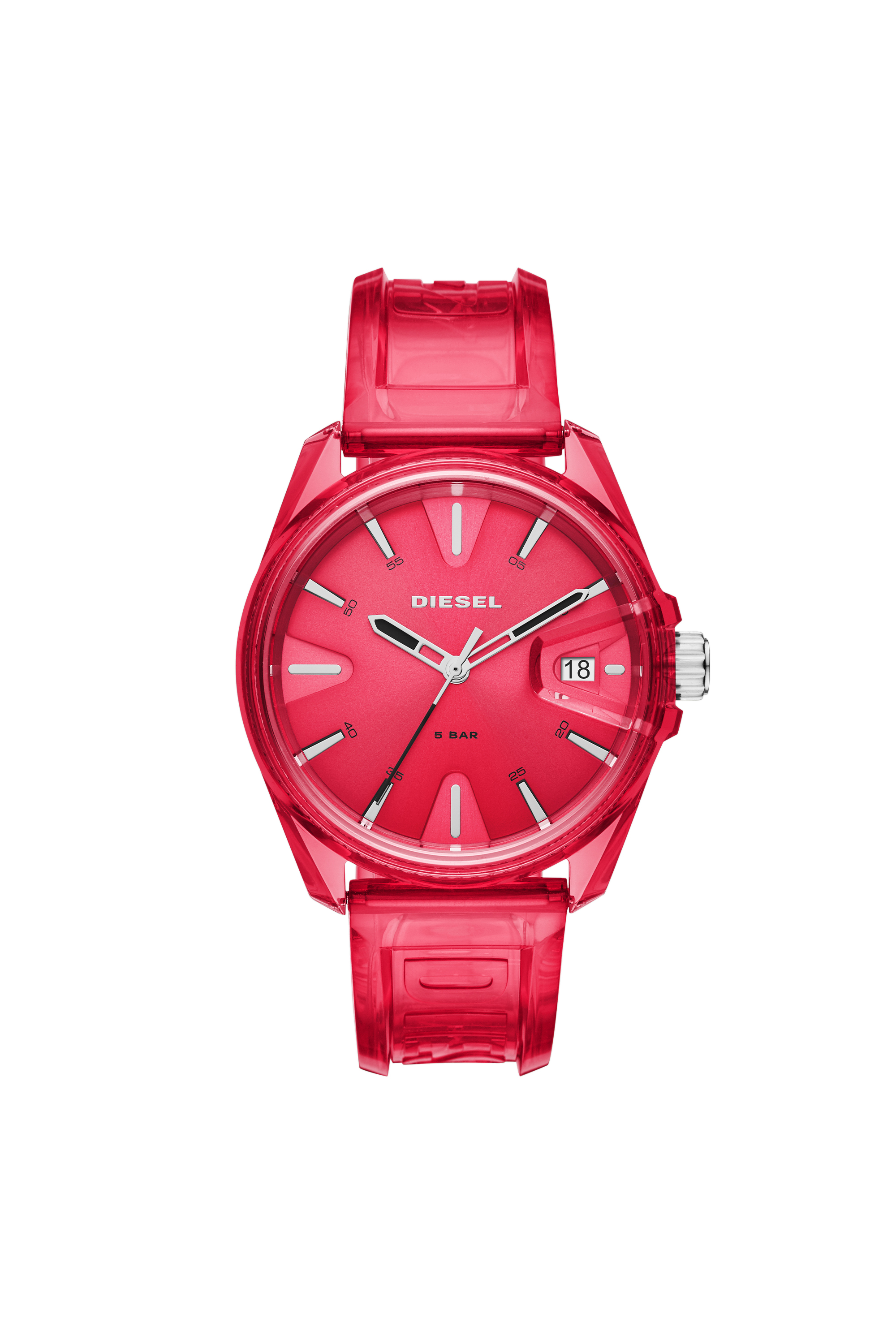 Diesel - DZ1930, Unisex's MS9 three-hand red transparent watch in Red - 1