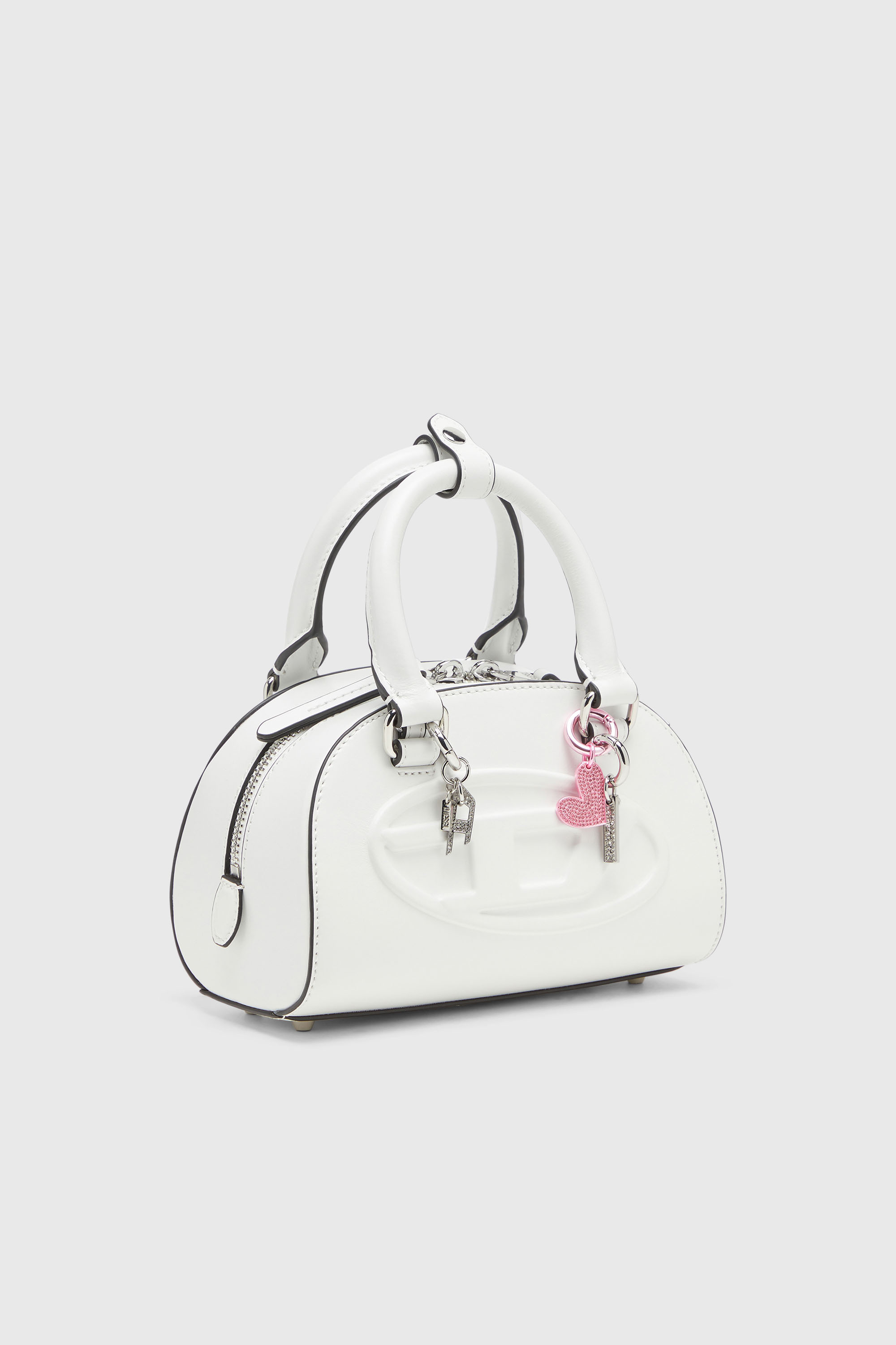 Diesel - CHARM-HEART, Woman's Metal heart charm with rhinestones in Pink - 3