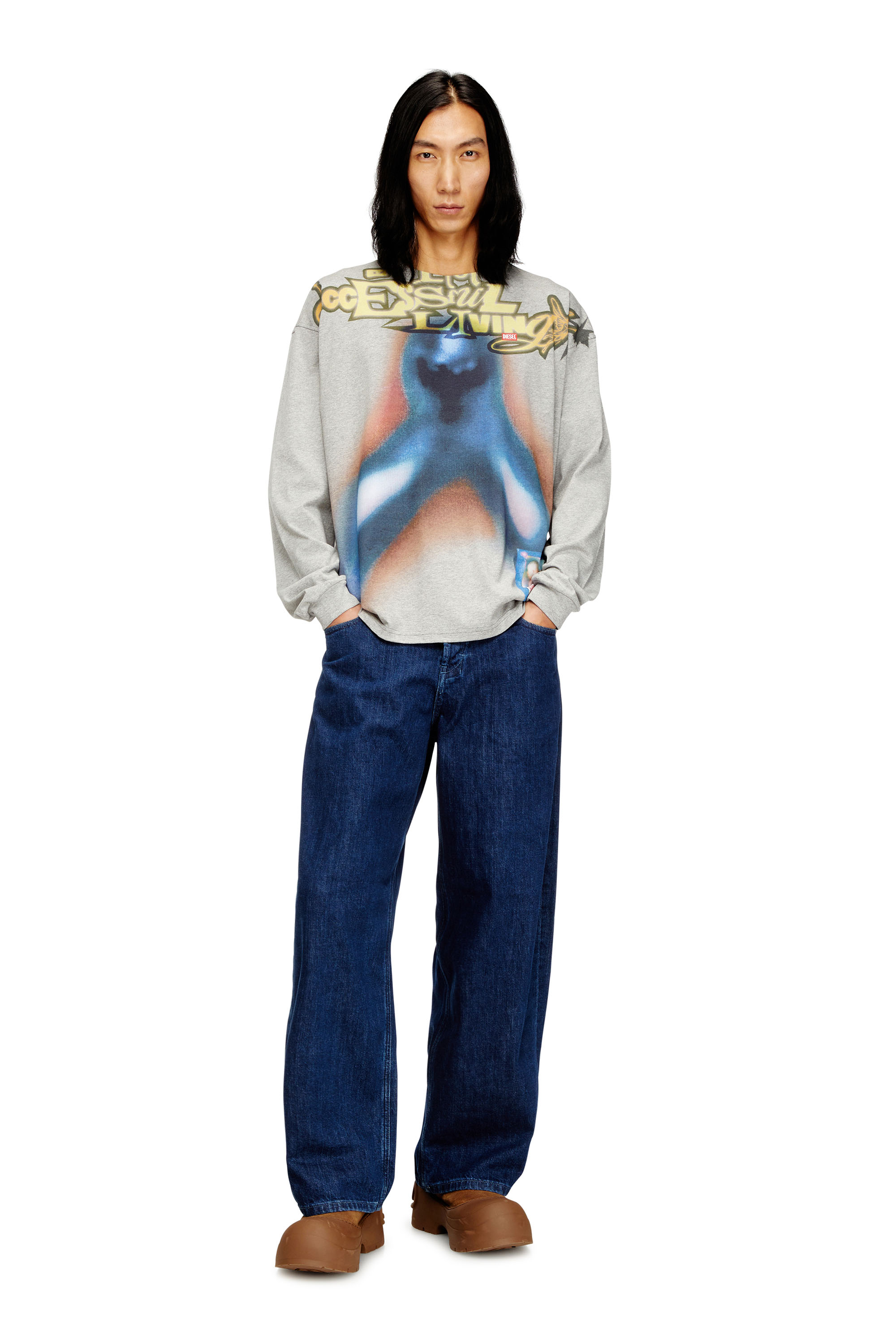 Diesel - T-BOXT-LS-V1, Man's Cotton T-shirt with digital print in null - 2