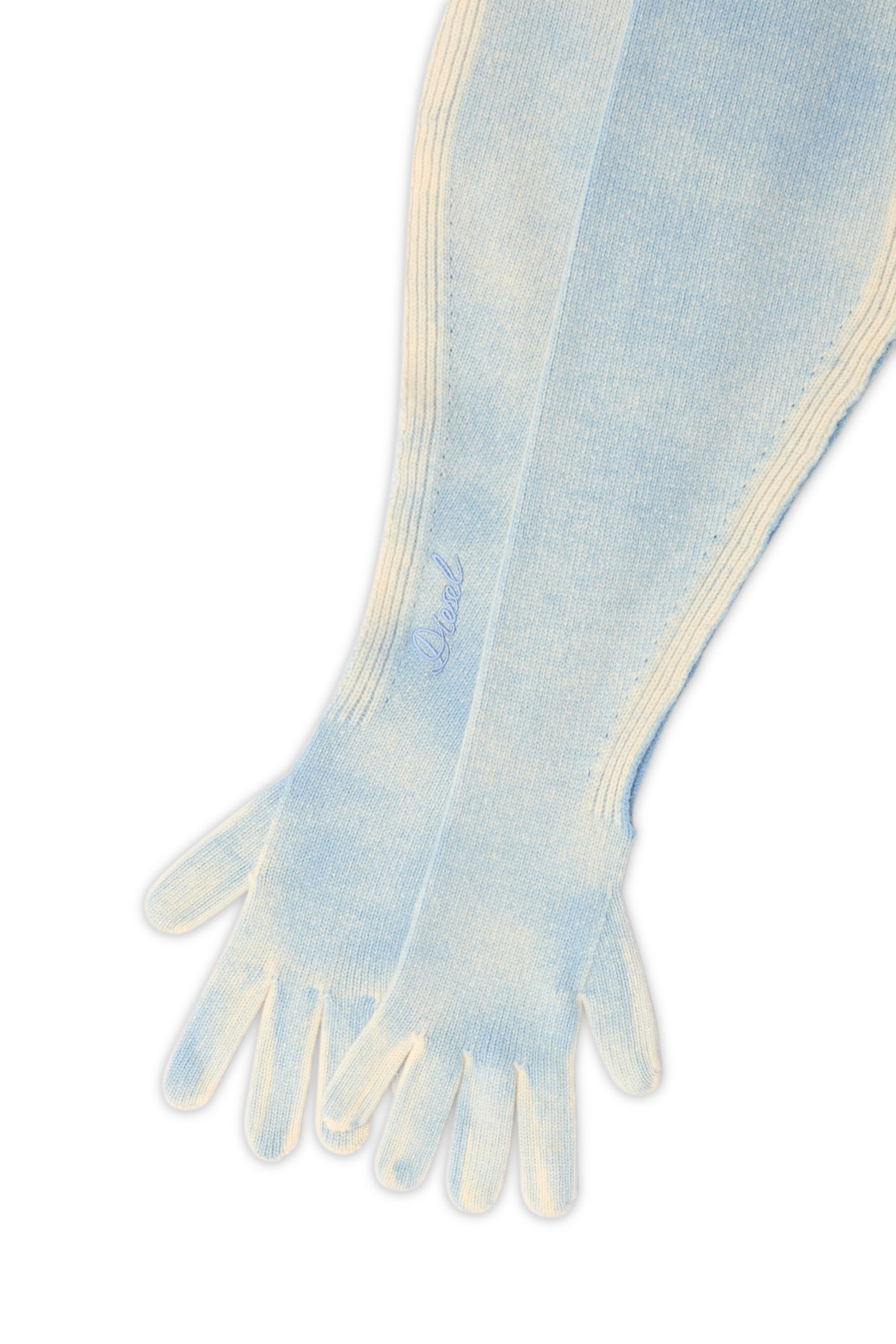 Diesel - K-EVIN, Unisex's Hybrid glove-scarf in two-tone wool in Blue - 2