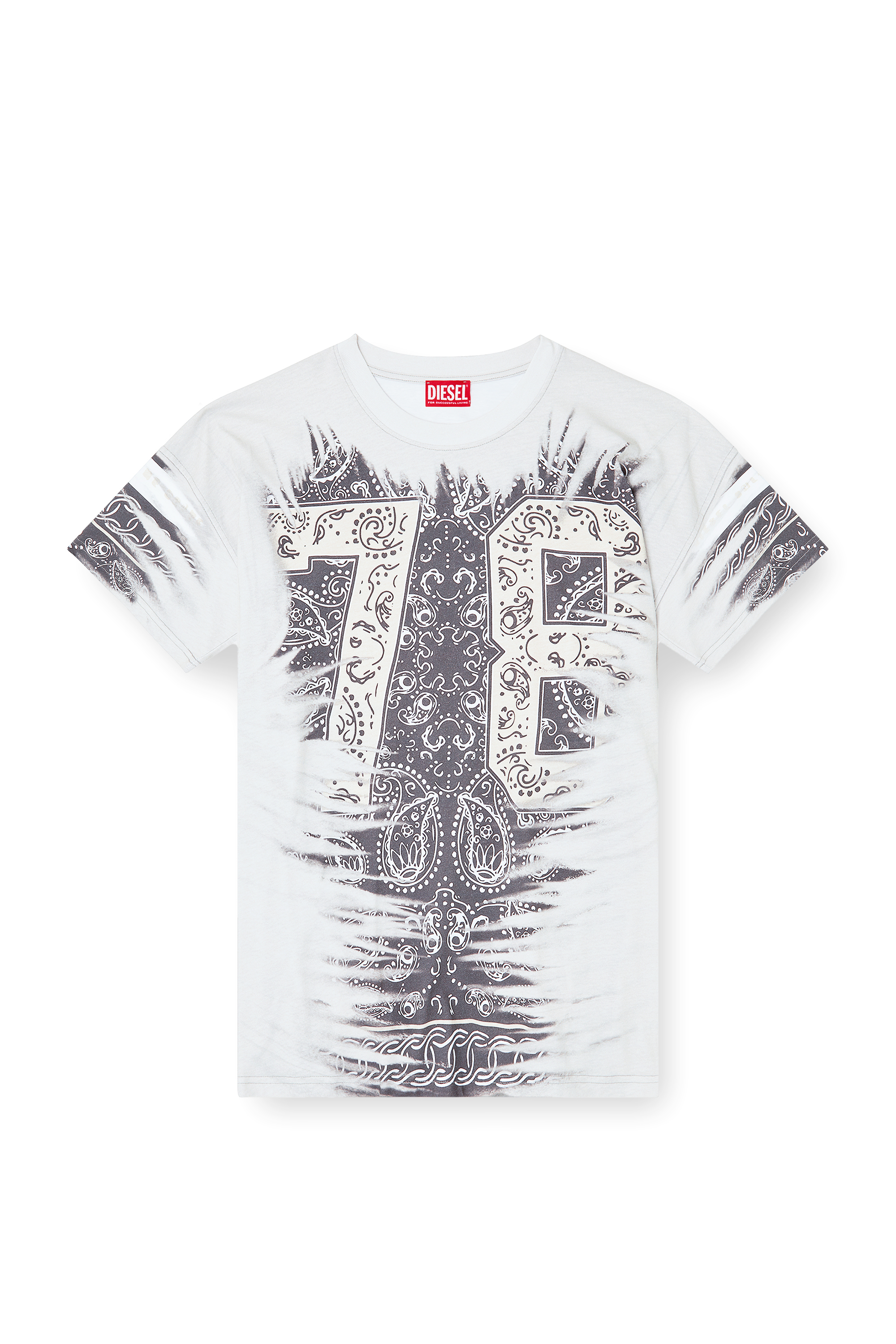 Diesel - T-BOXT-78-R1, Man's T-shirt with 78 bandana print in White - 2