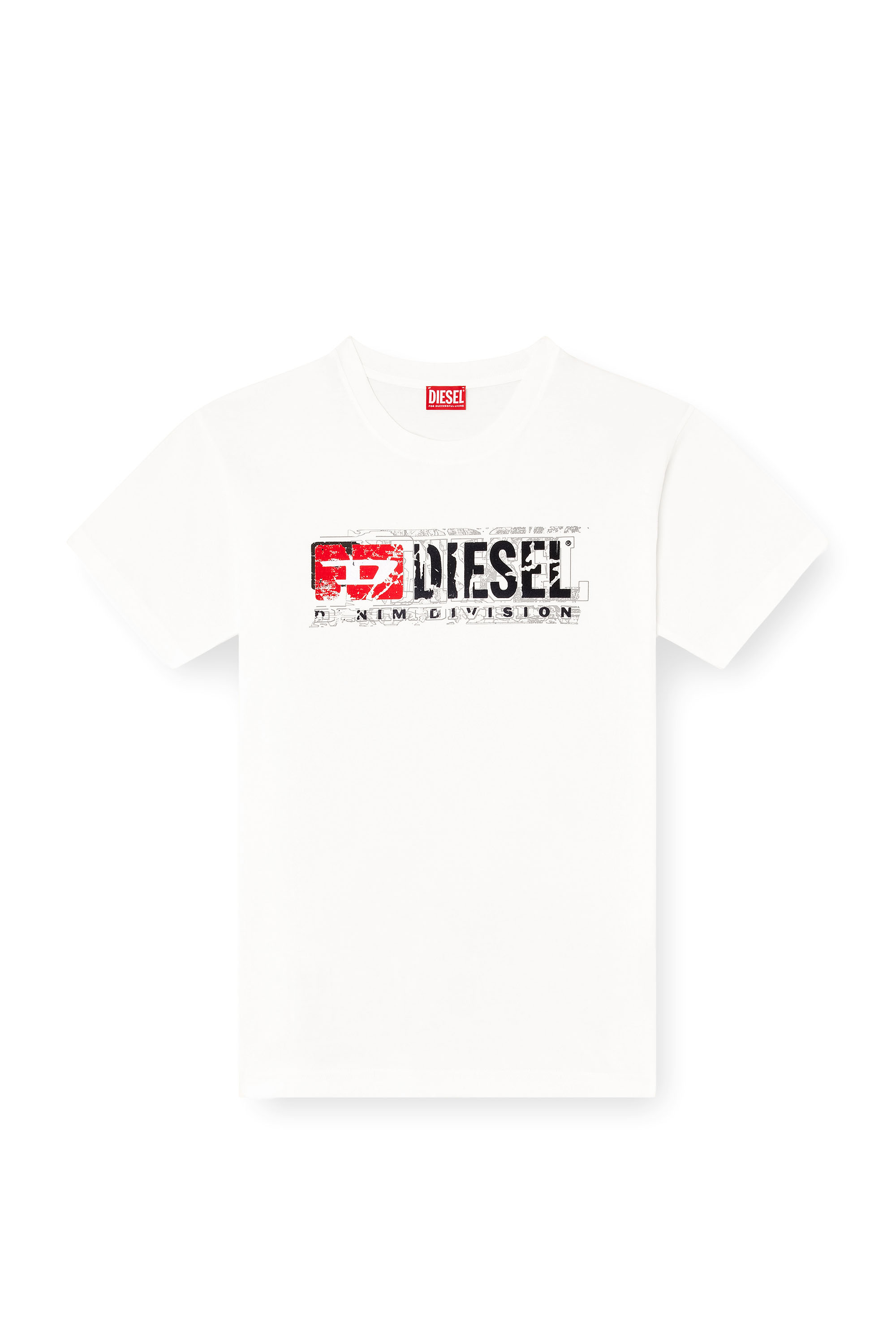 Diesel - T-NORM-T6, Man's T-shirt with flocked Diesel Denim Division logo in White - 3