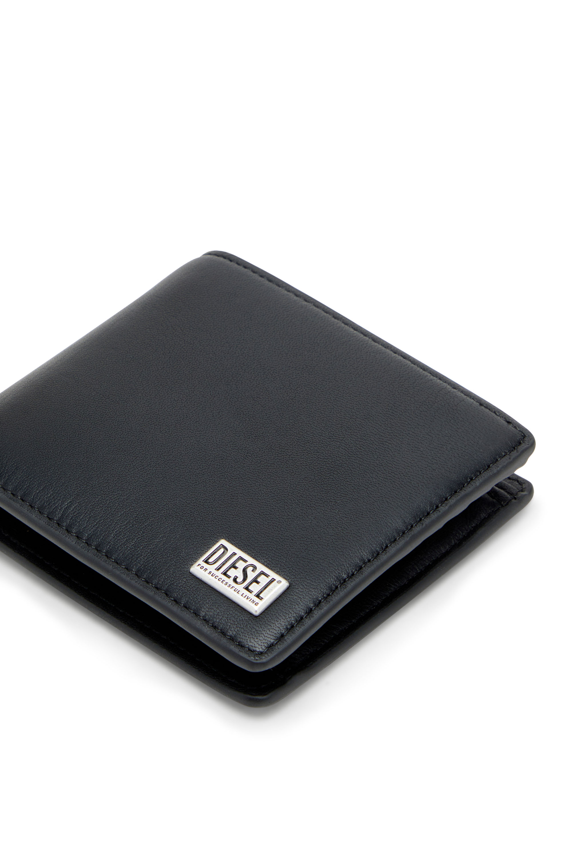 Diesel - BISCOTTO BI FOLD COIN S 3D, Man's Bi-fold wallet in semi gloss leather in null - 3