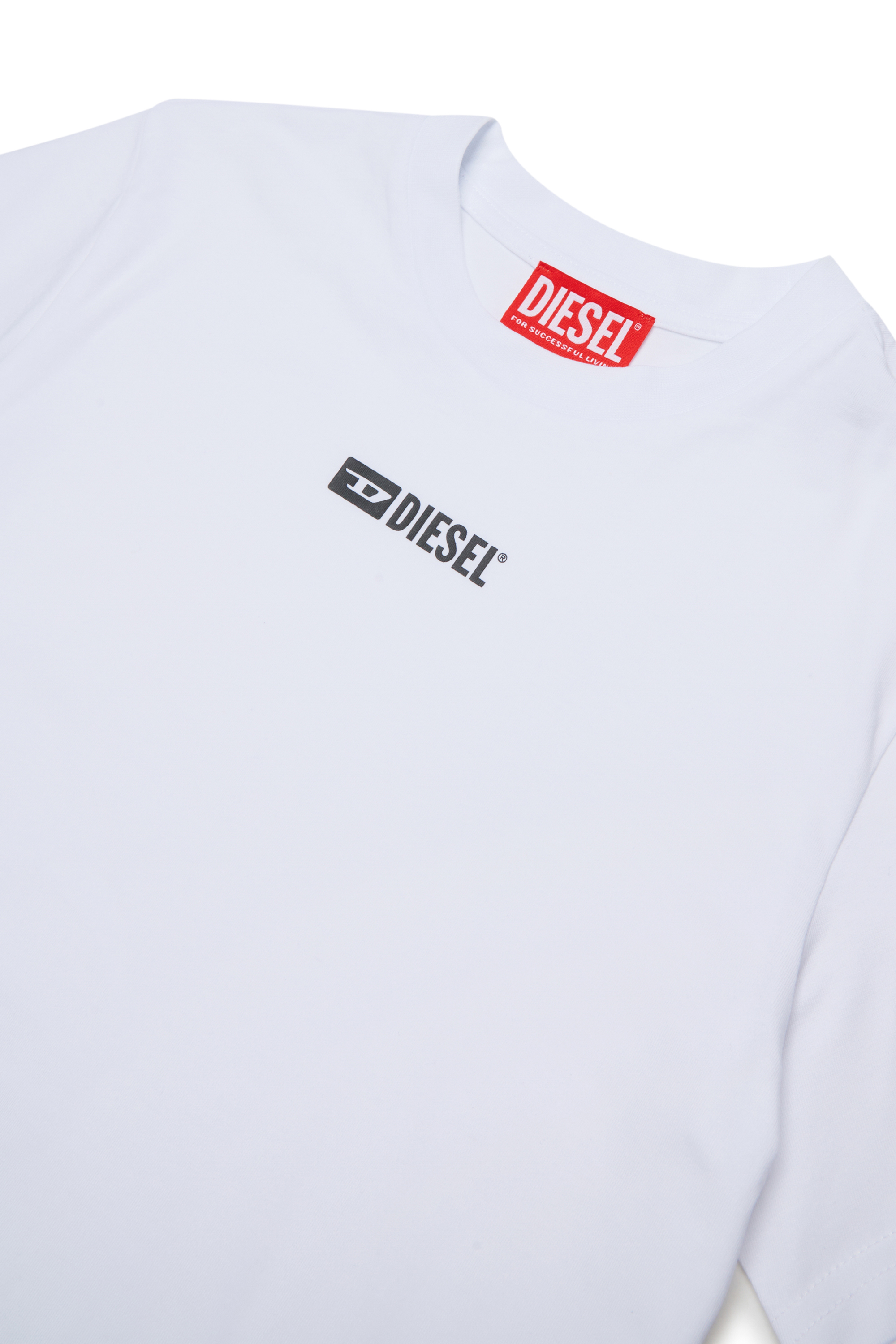 Diesel - UTTER, Man's T-shirt in stretch cotton with logo print in White - 3