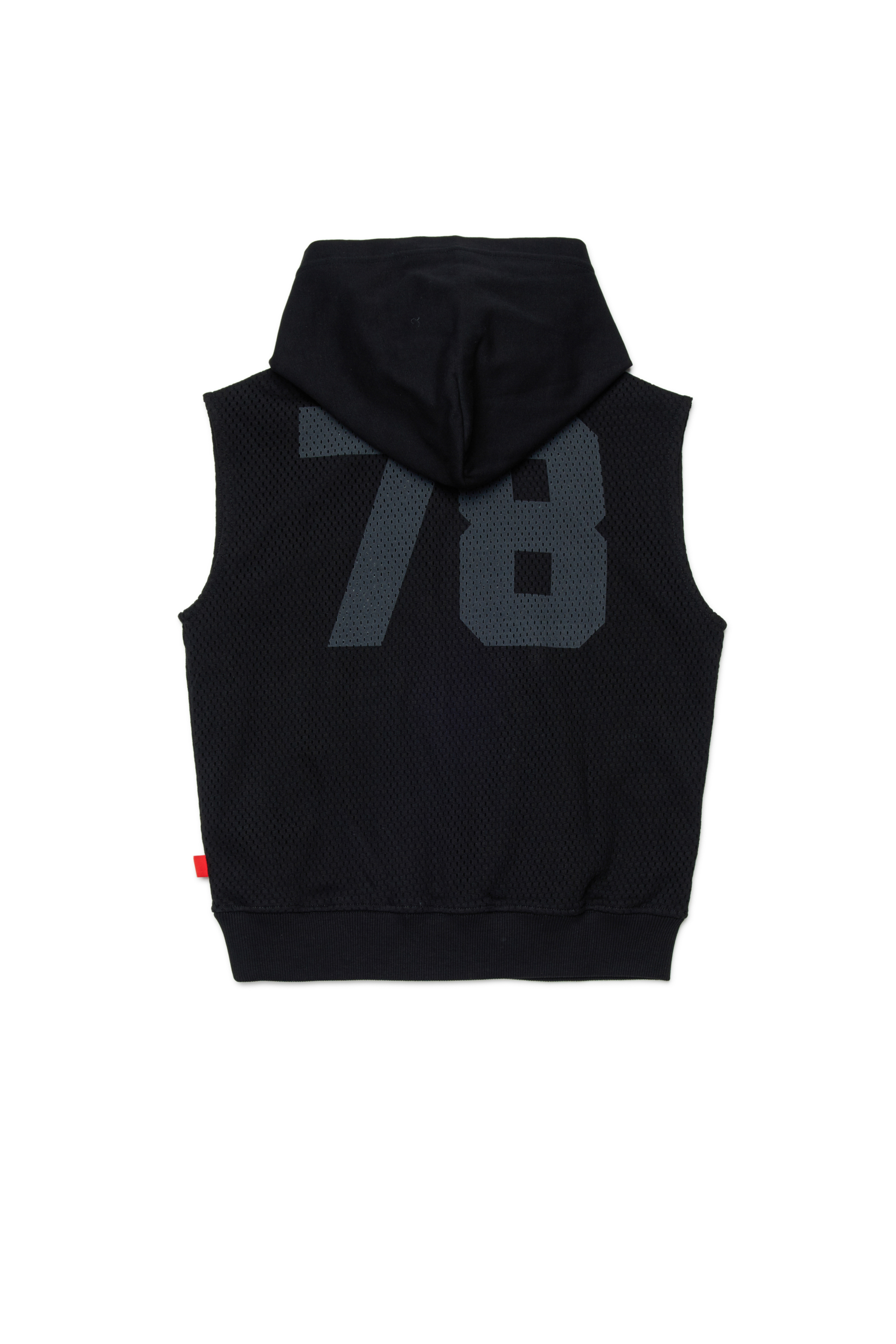 Diesel - SMESH OVER, Man's Sleeveless hoodie in cotton mesh in Black - 2
