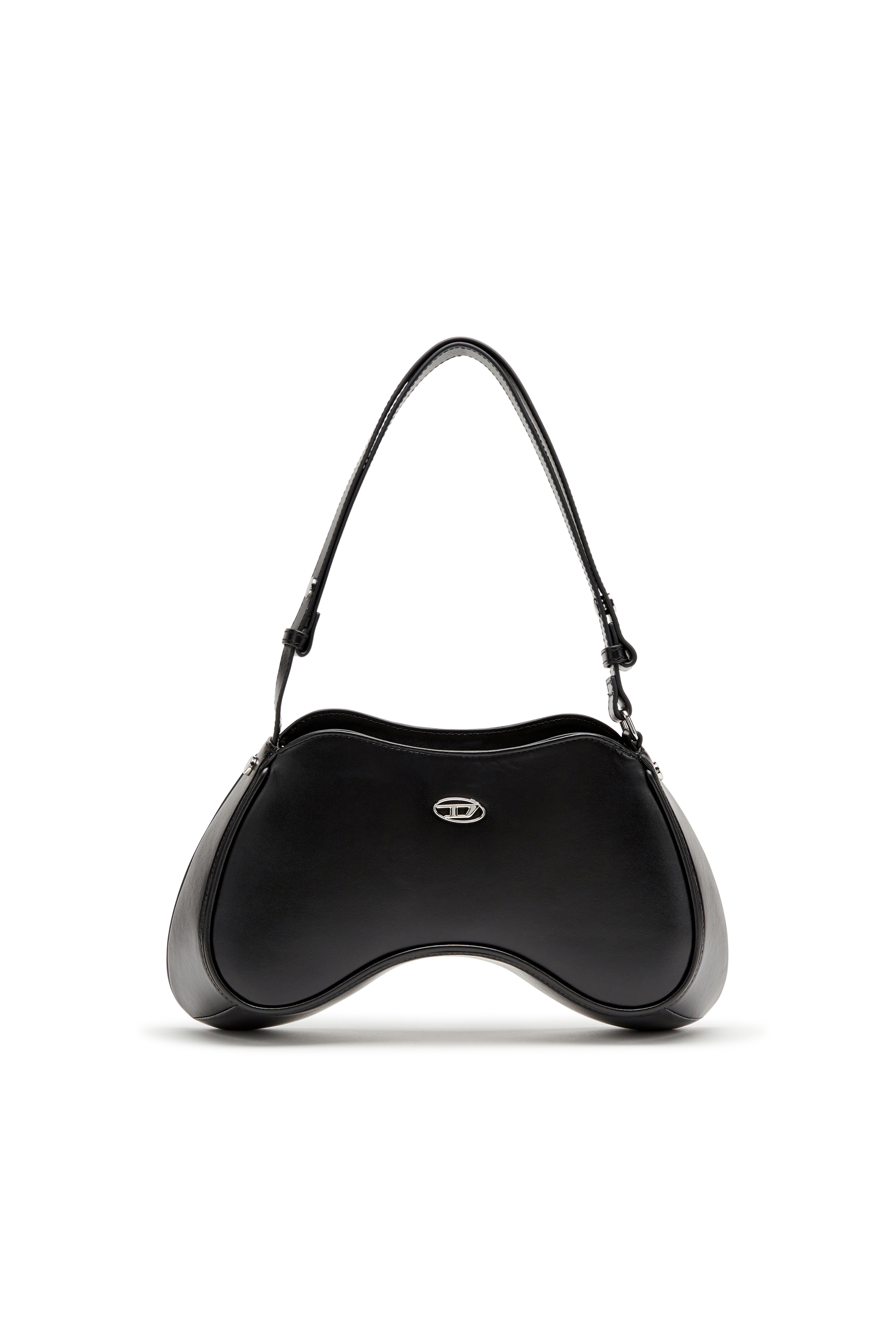 Diesel - PLAY SHOULDER, Woman's Play-Semi gloss leather shoulder bag in Black - 1