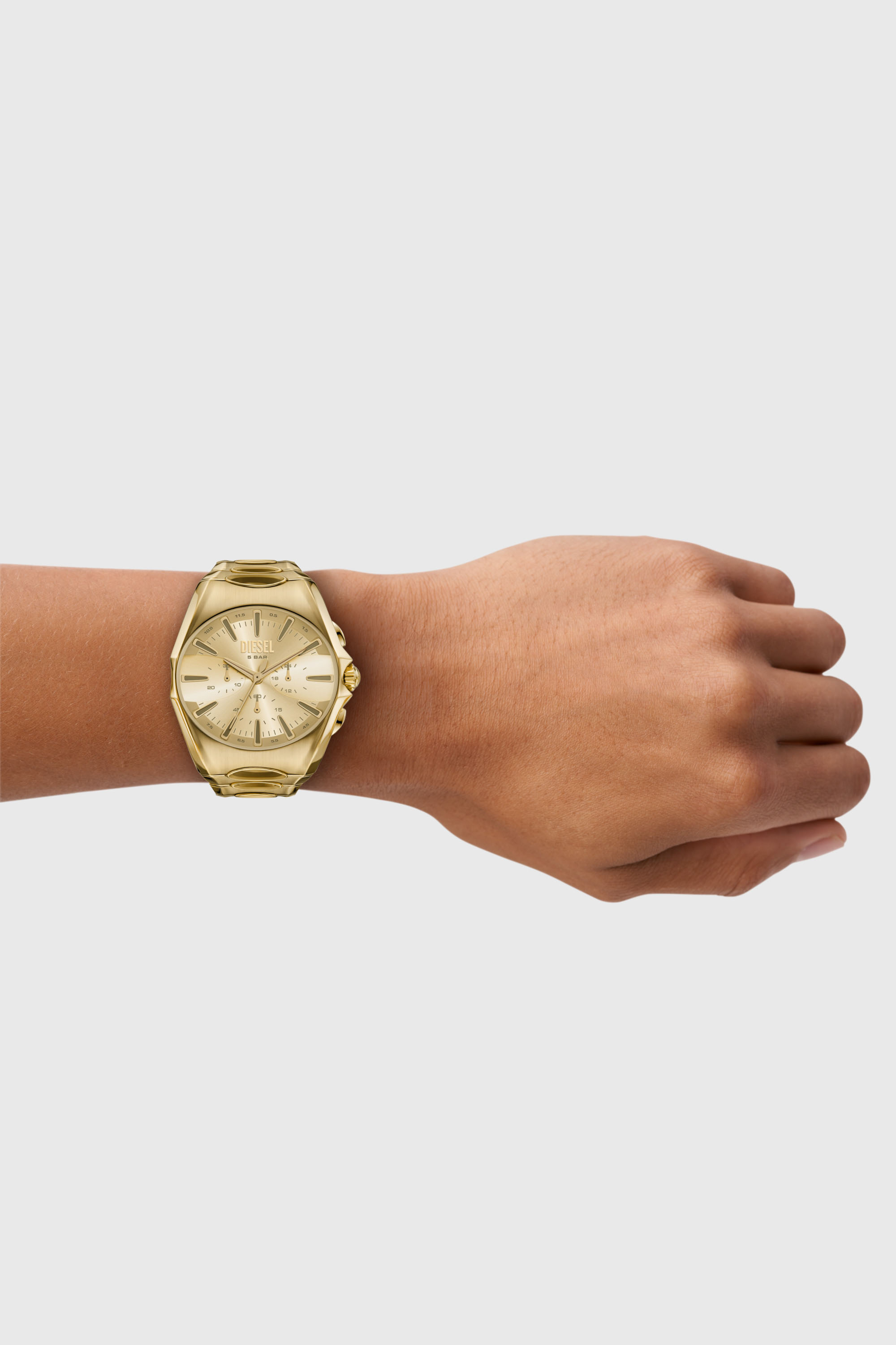 Diesel - DZ4695 WATCH, Man's D-Curve gold-tone stainless steel watch in Gold - 4