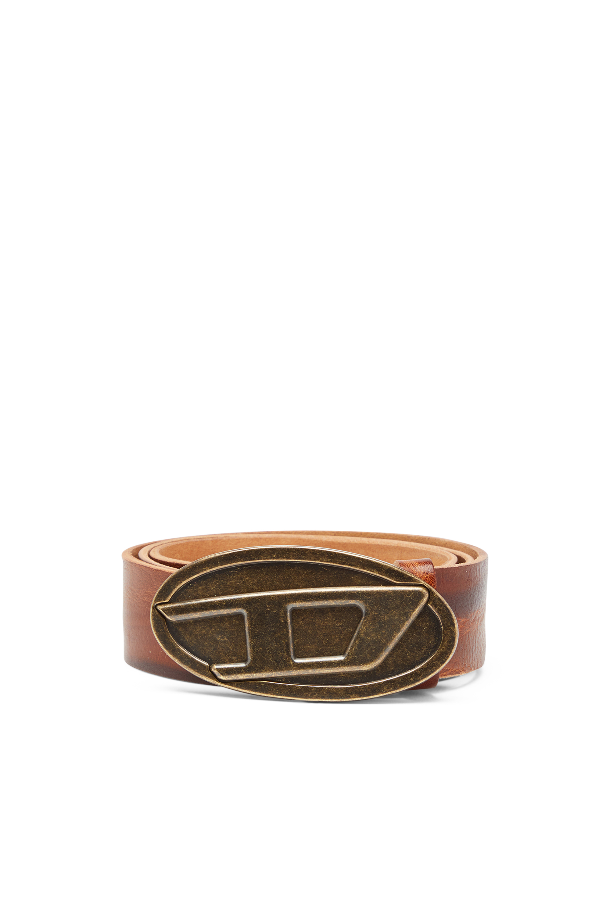 Diesel - B-1DR 2.0, Man's 4cm belt in waxed leather in Brown - 1