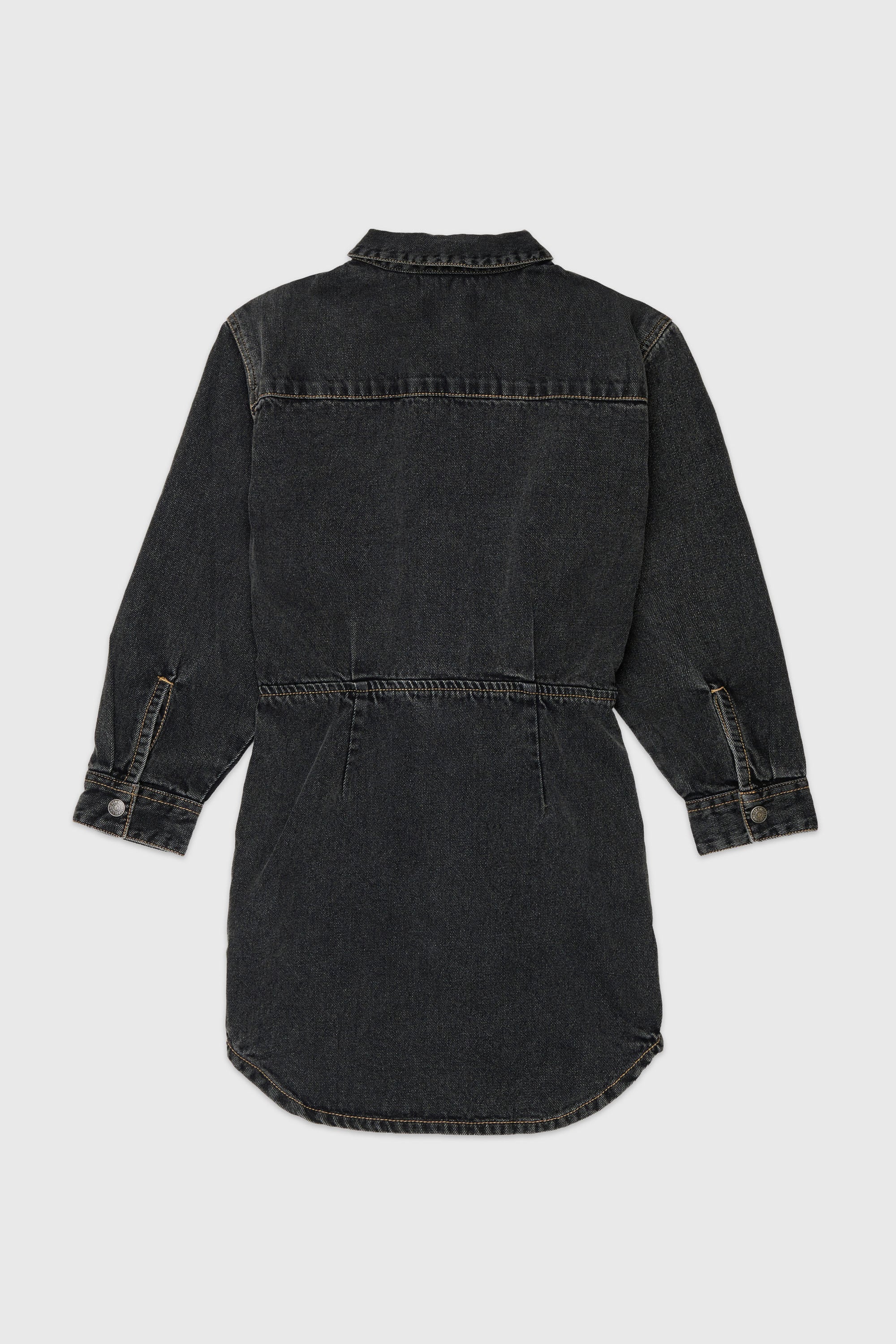 Diesel - DESUSY, Woman's Denim shirt dress with tie-knot waist in Black/Dark grey - 2