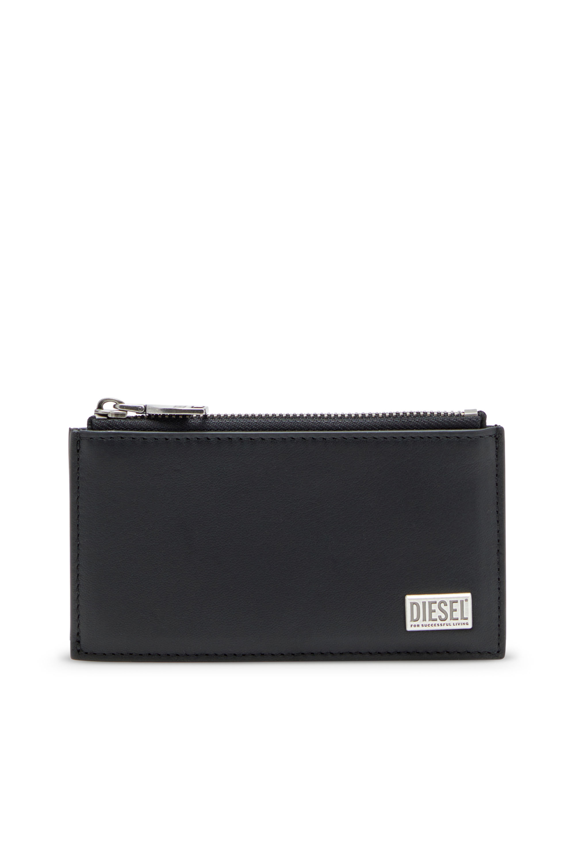 Diesel - BISCOTTO CARD HOLDER III, Man's Flat card holder in semi gloss leather in Black - 1