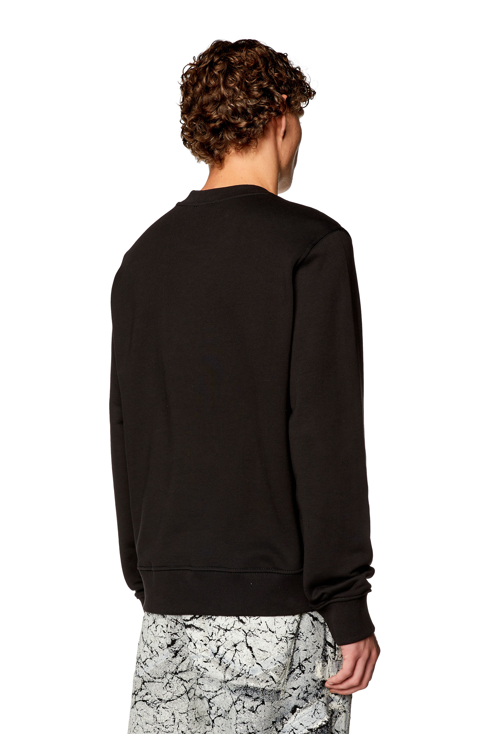 Diesel - S-GINN-N, Man's Sweatshirt with blurry Diesel logo in Black - 3