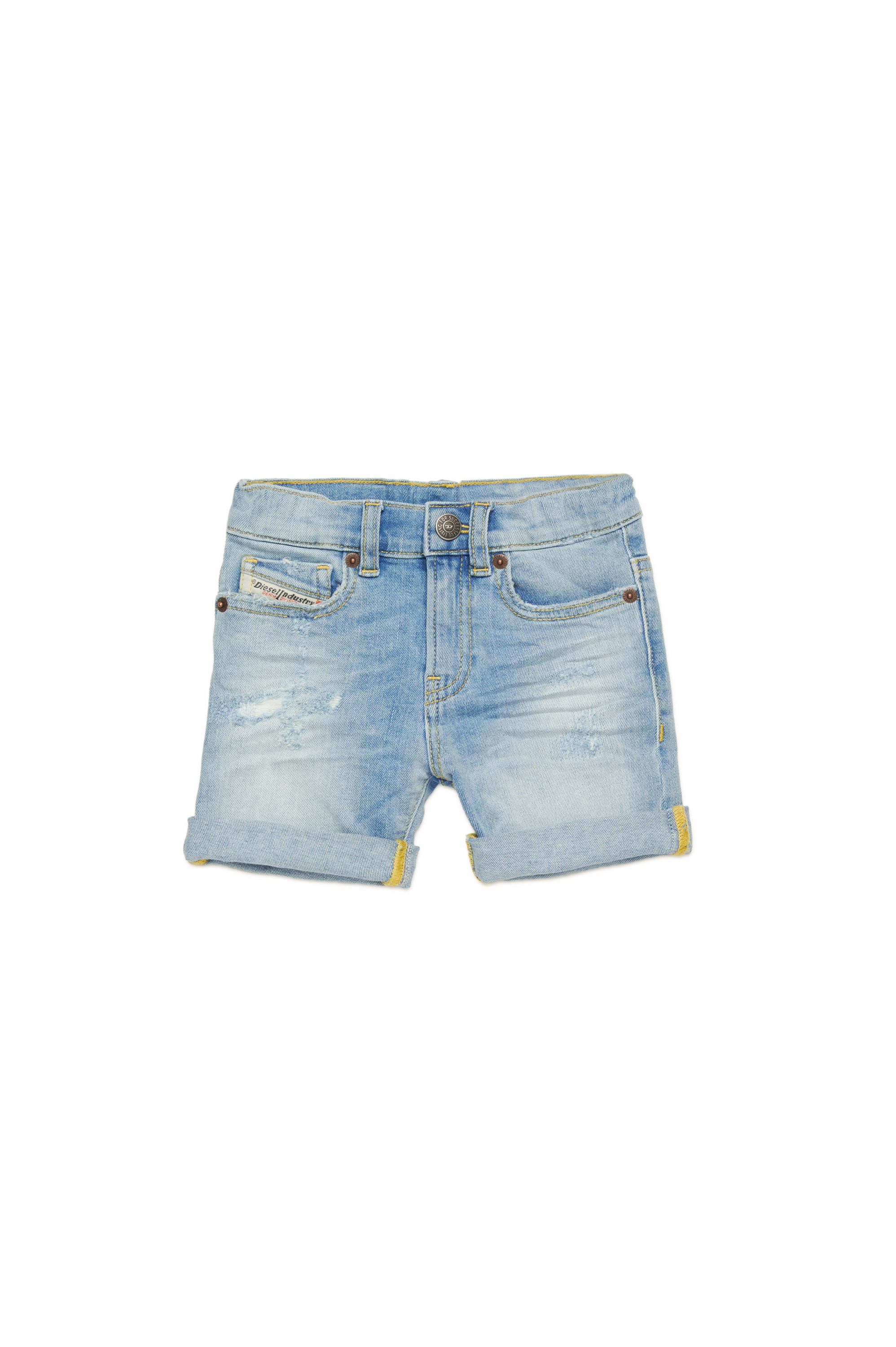 Diesel - PGALLYB, Unisex's Shorts in distressed denim in Light Blue - 1