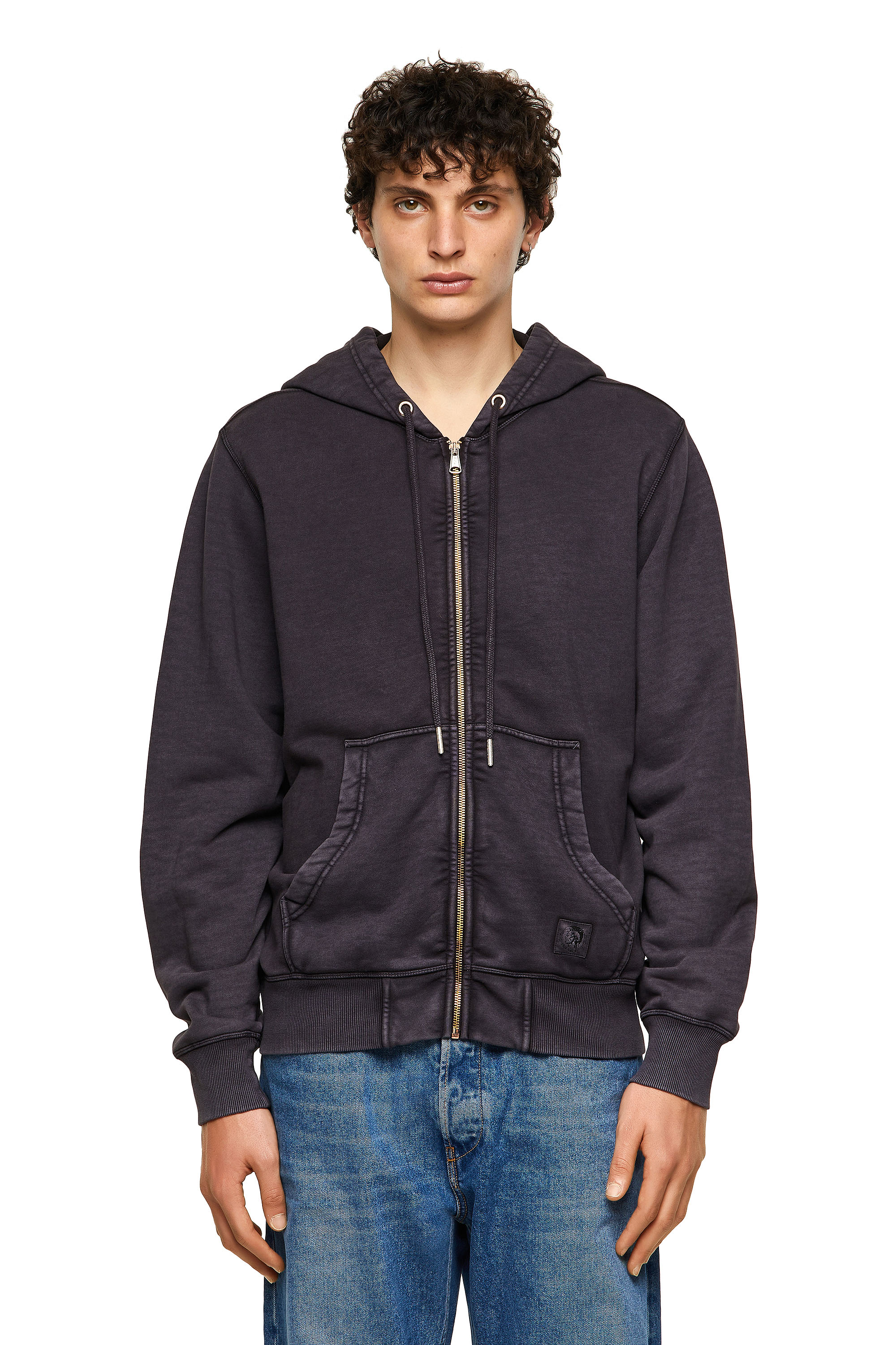 S-GIRK-HOOD-ZIP-MOHI, Dark Blue - Sweaters
