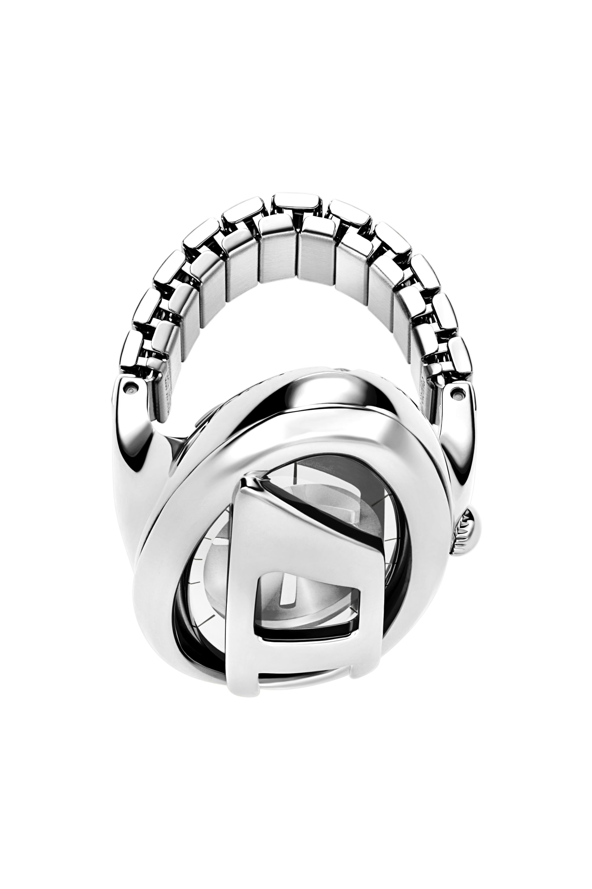 Diesel - DZ5623 WATCH, Woman's D-Era stainless steel ring watch in Silver - 3