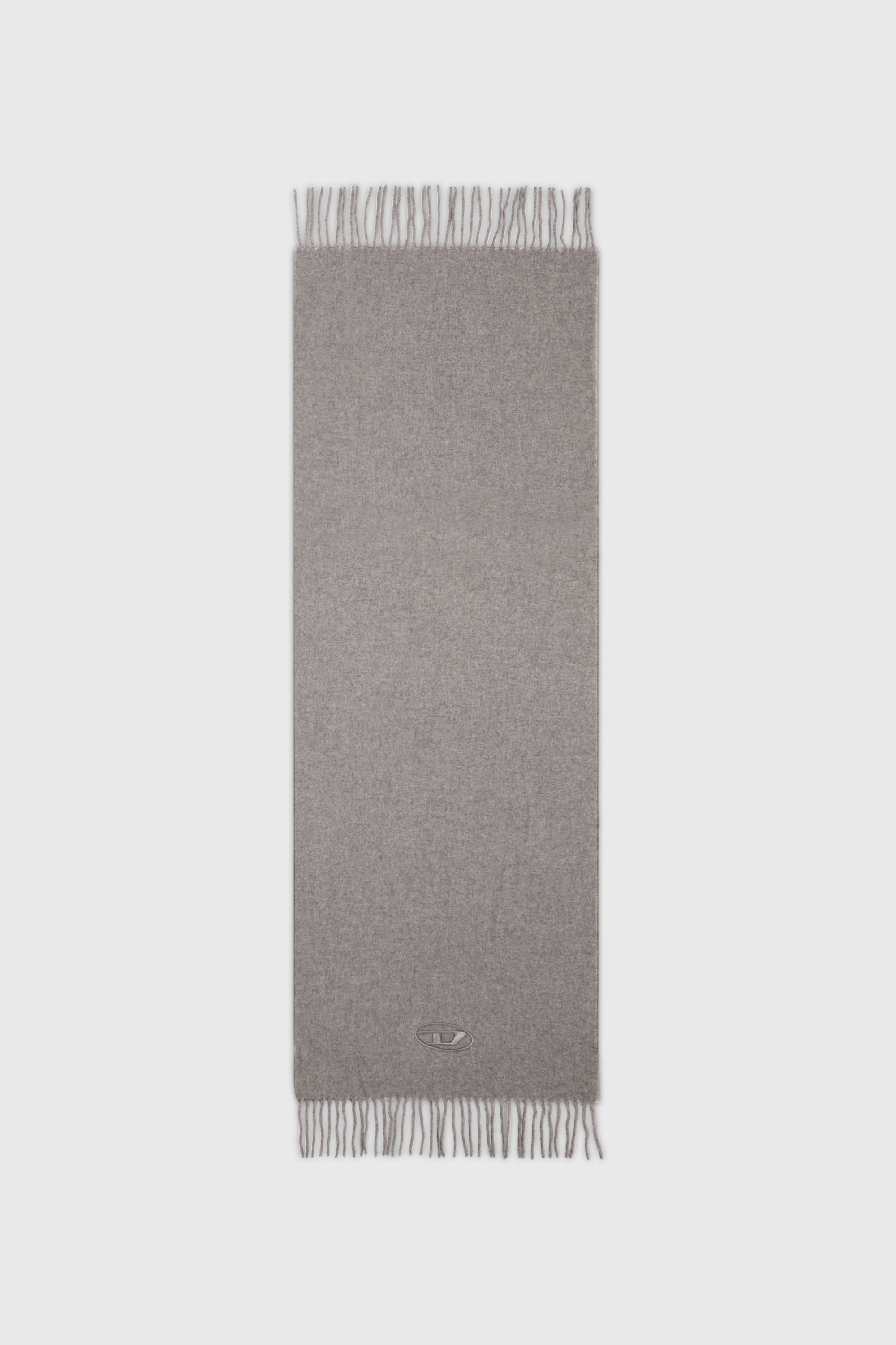 Diesel - S-IMON-D-LONG, Unisex's Wool-blend scarf with fringed edges in Grey - 2