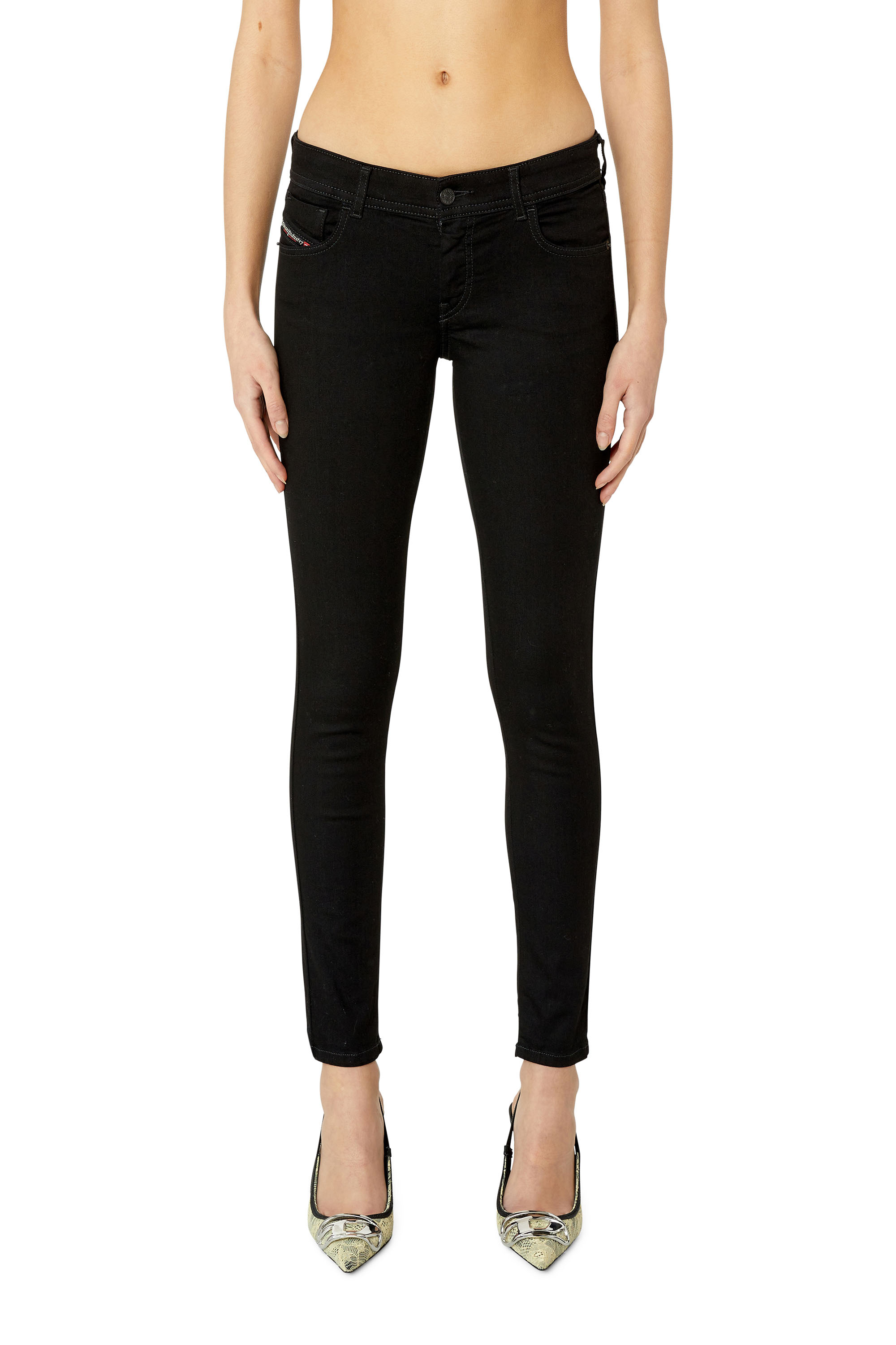 Diesel - 2018 Slandy low 069EF Super skinny Jeans, Black/Dark grey - Image 1