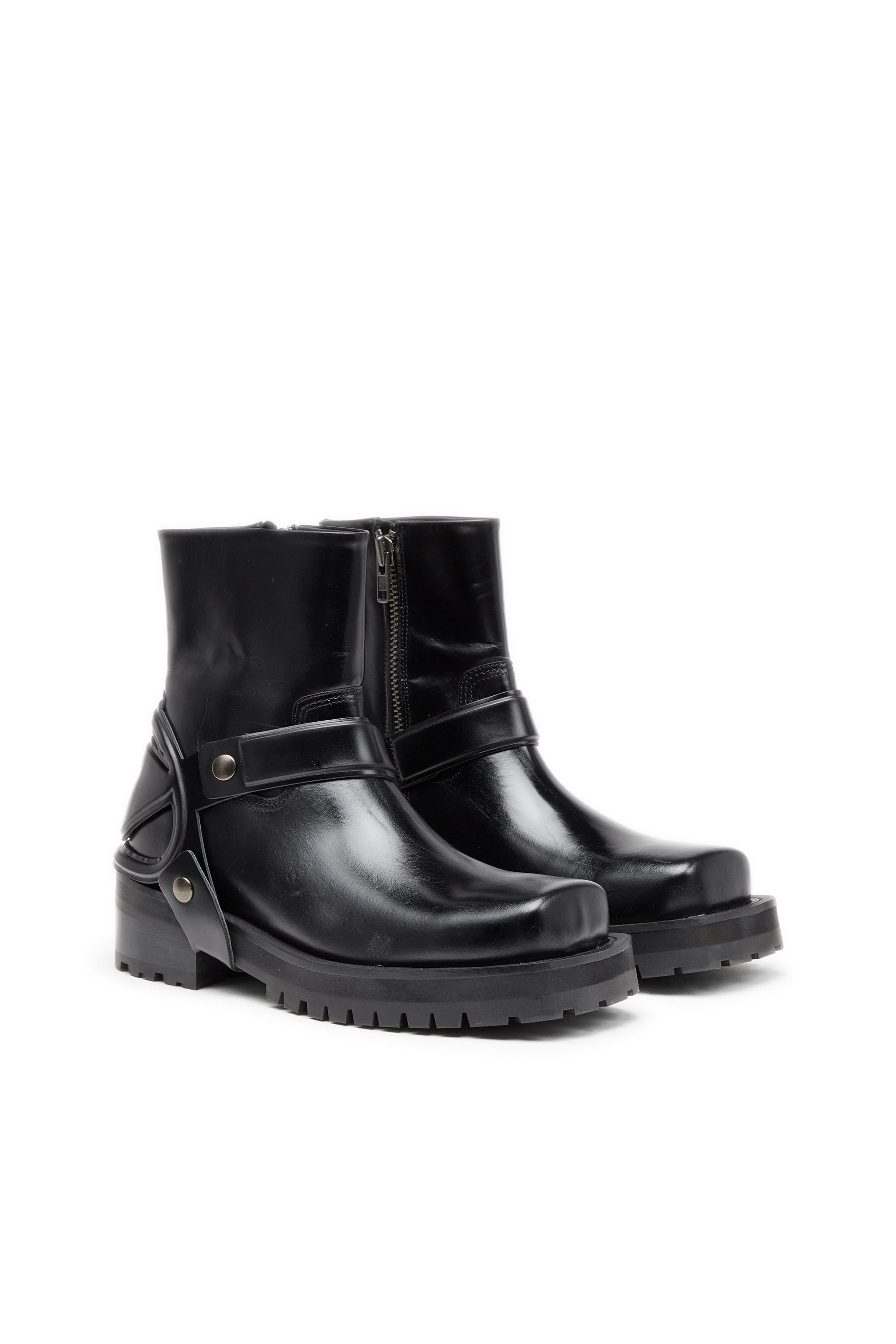 D-TEXAN CH, Black Diesel - D-TEXAN CH, Man's D-Texan-Harness boots in polished leather in Black - 2