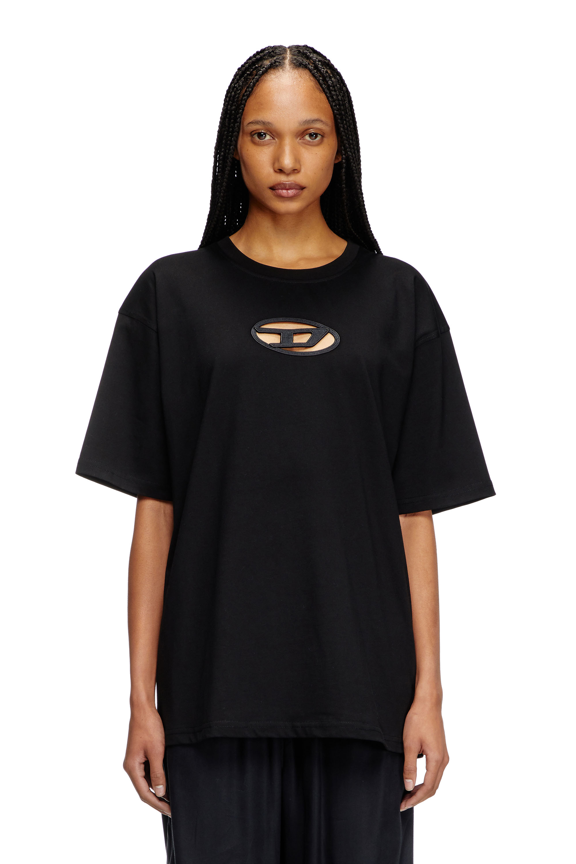 Diesel - T-BOXT-OD, Unisex's T-shirt with embroidered Oval D in Black - 4