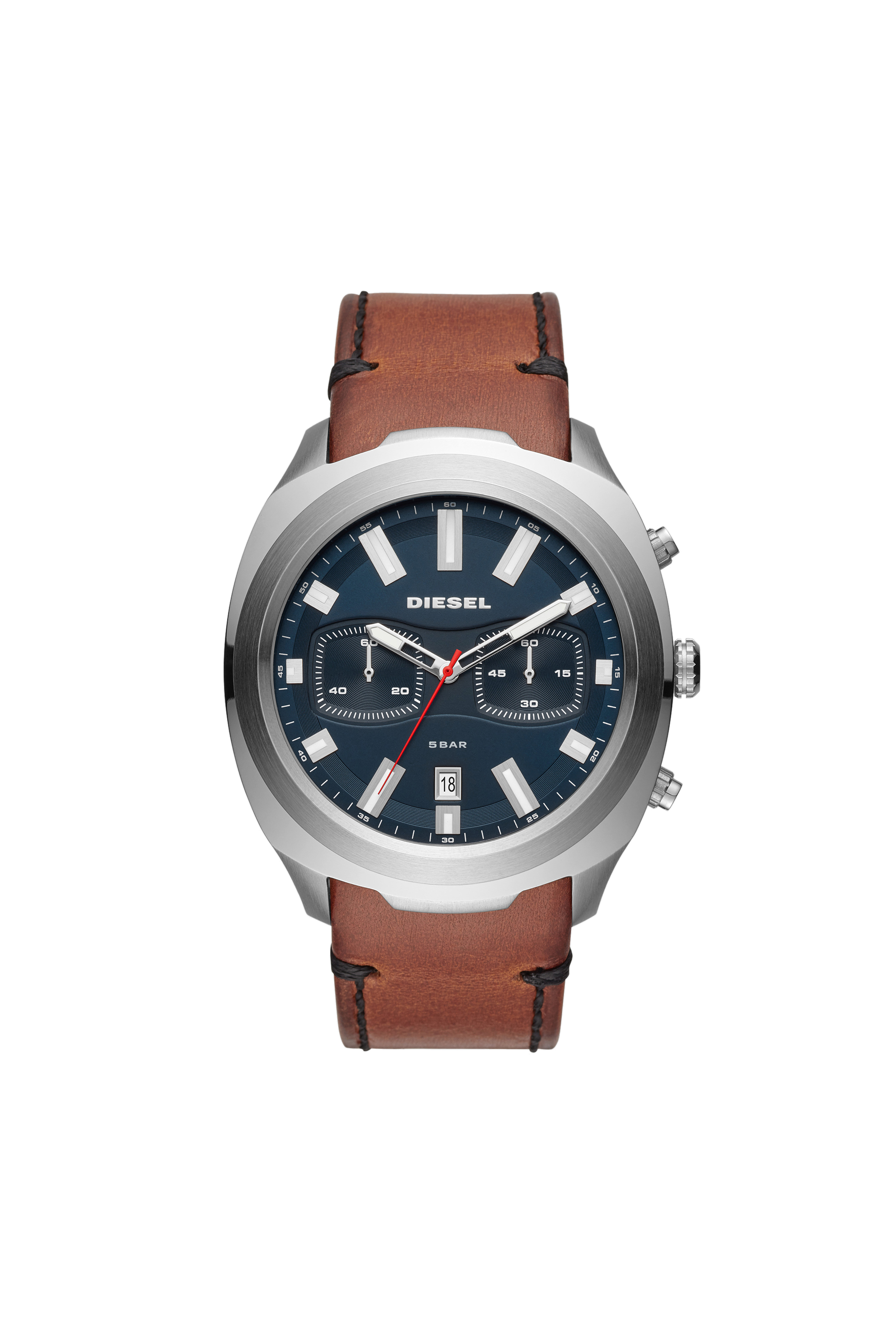 Diesel - DZ4508, Man's Tumbler chronograph brown leather watch in Brown - 1