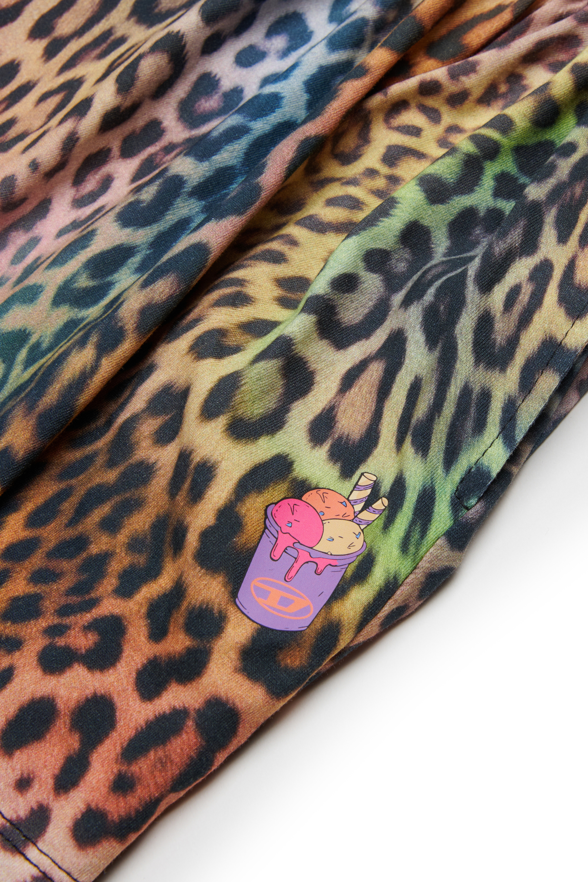 Diesel - MPLILY, Woman's Cotton shorts with multicolour animal print in Brown/Pink - 4