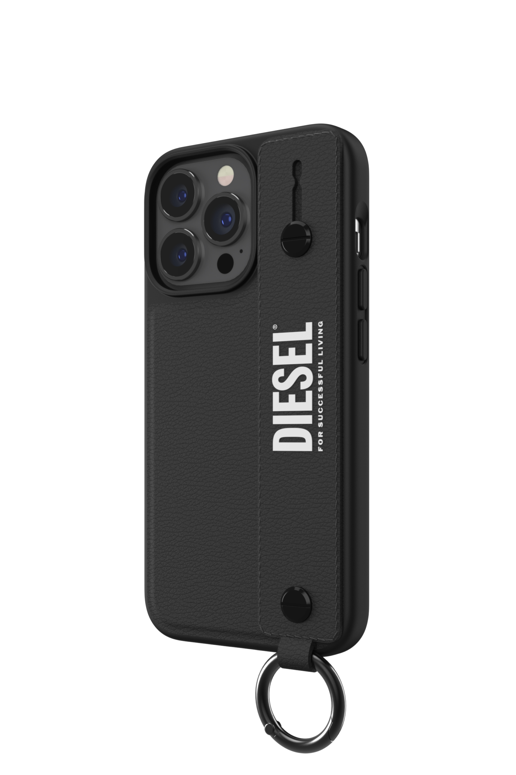 Diesel - 47177 TECH CHAIN, Unisex's Leather tech chain handstrap case  for iPhone 13/13 Pro in Black - 4