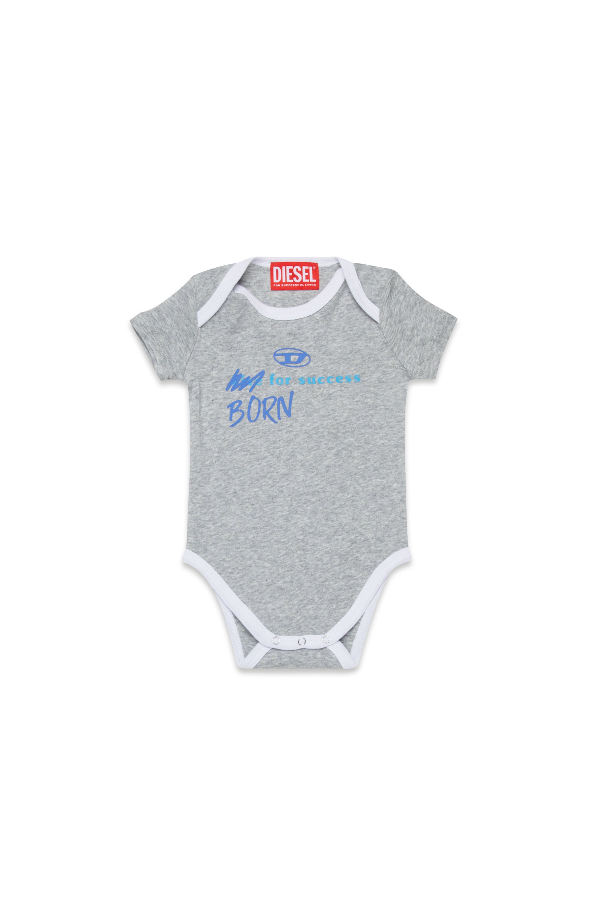 Diesel - URMAS-NB, Unisex's Born For Success newborn bodysuit in Grey - 1