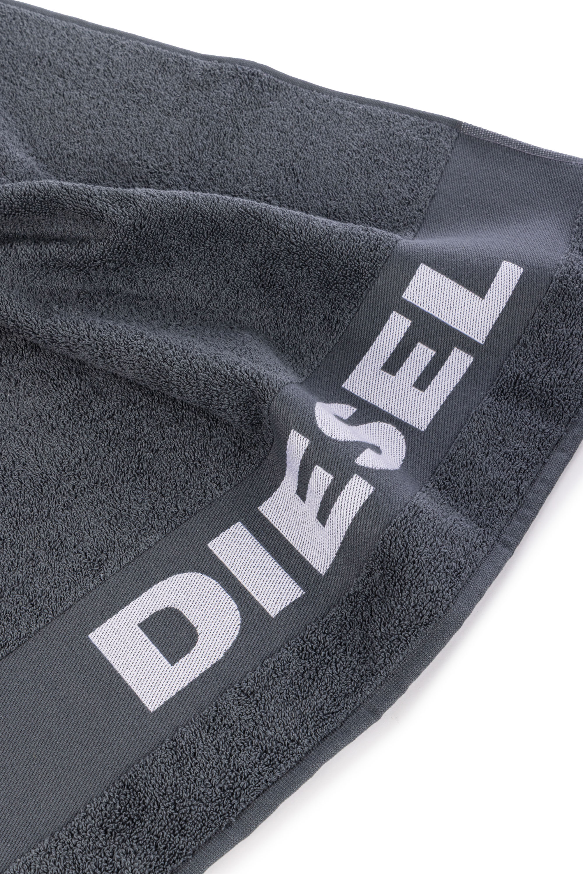 Diesel - 1015131 LOGO-COTTON TOWEL SET 1+1 GREY, Unisex's Logo-Cotton Terry Towel Set in Dark grey - 2