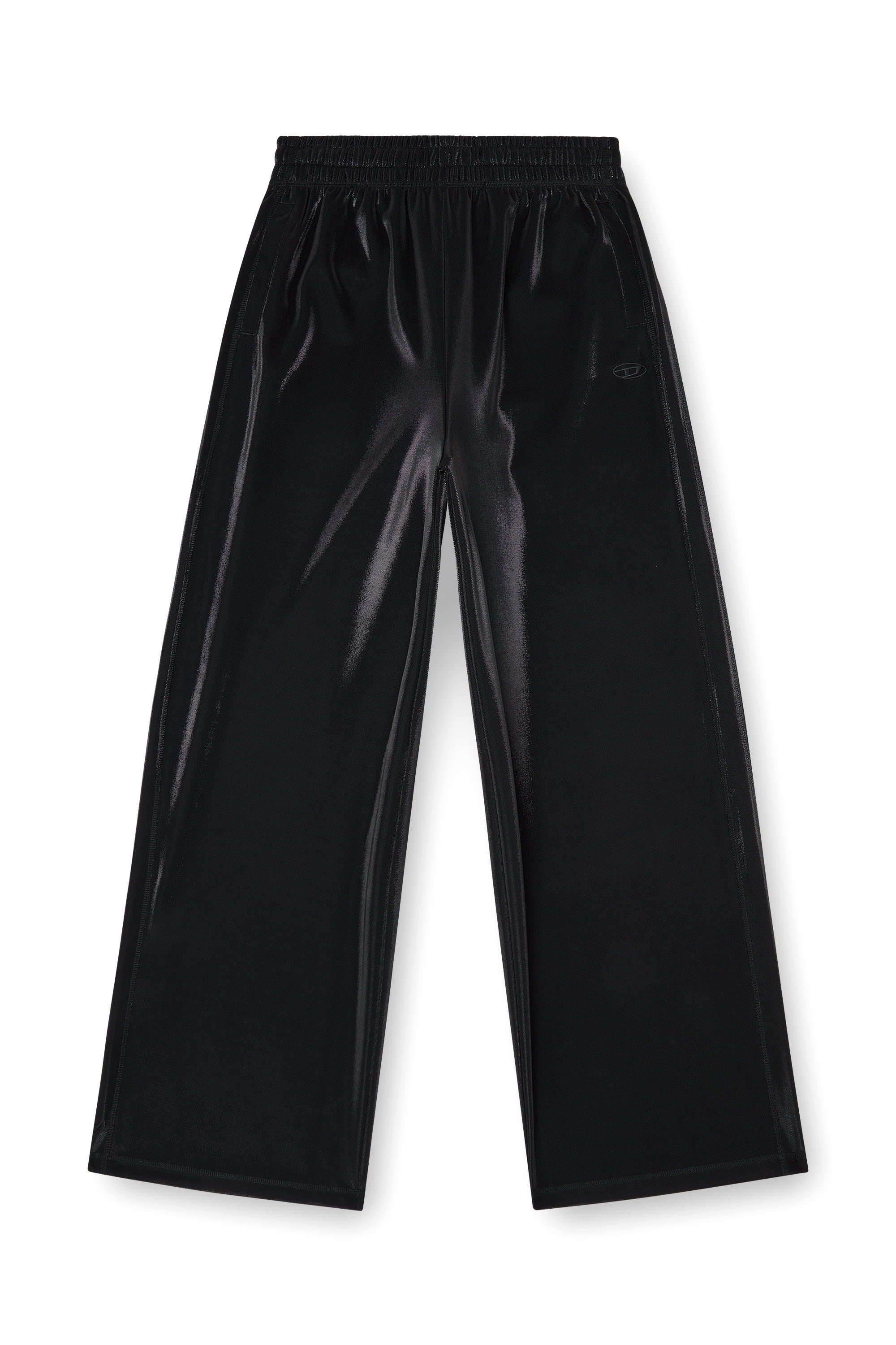 Diesel - P-ROSY, Woman's Sweatpants in shiny piquet fabric in Black - 4