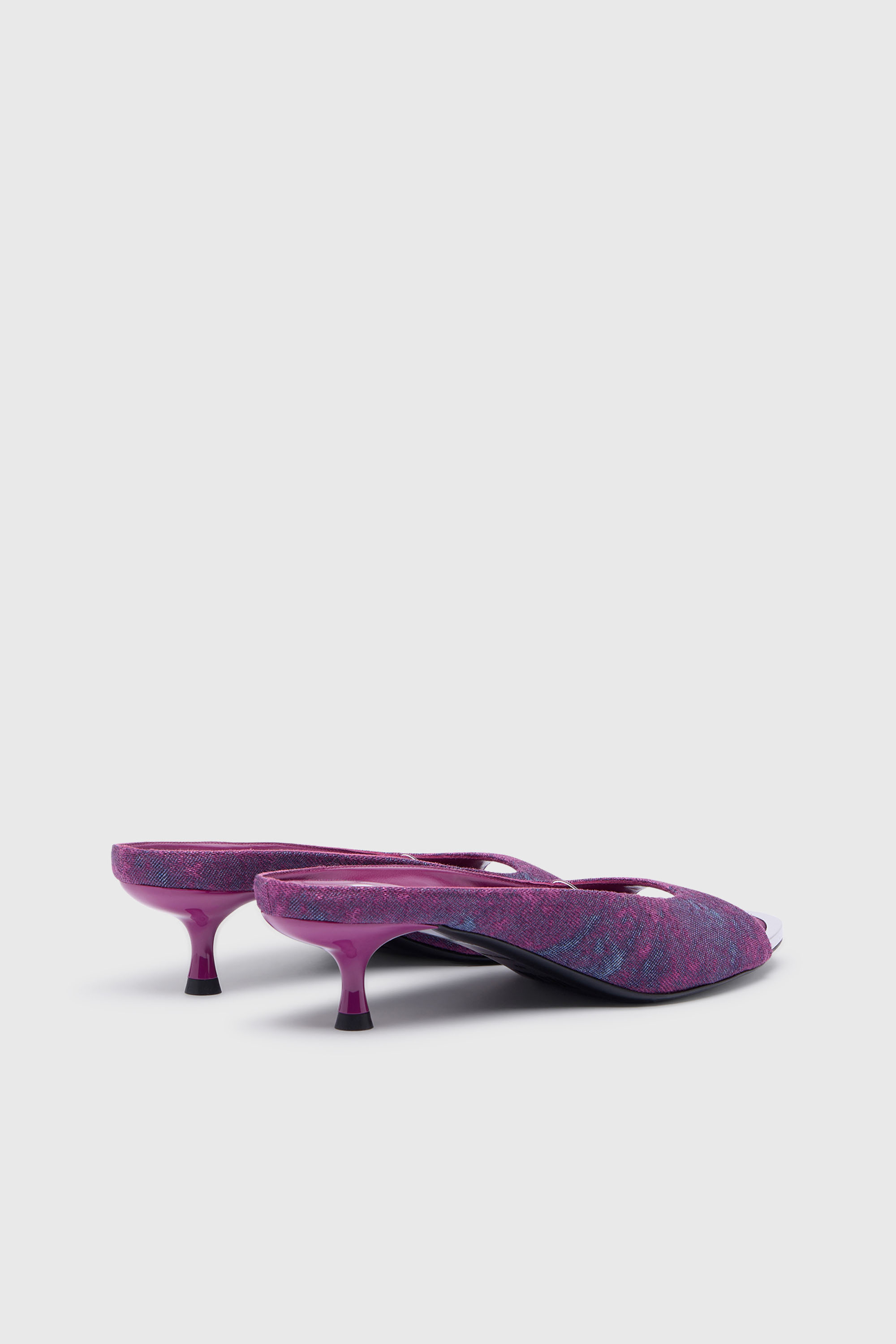 Diesel - D-DIAM'S-SA-40, Woman's D-Diam's-Low denim mule with floating Oval D in Violet - 3