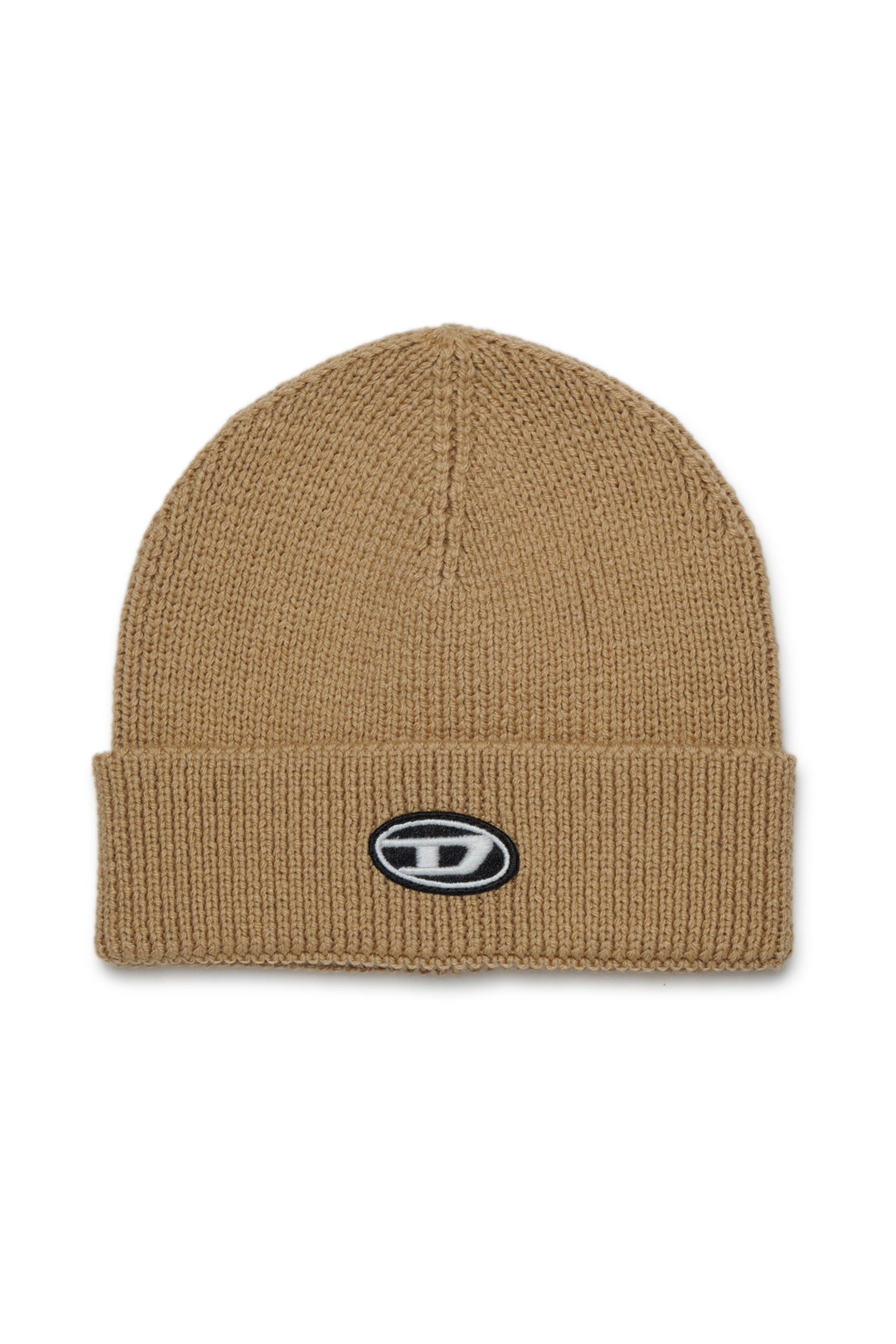 Diesel - FLYB, Unisex's Wool blend beanie with cuff in Light Brown - 1
