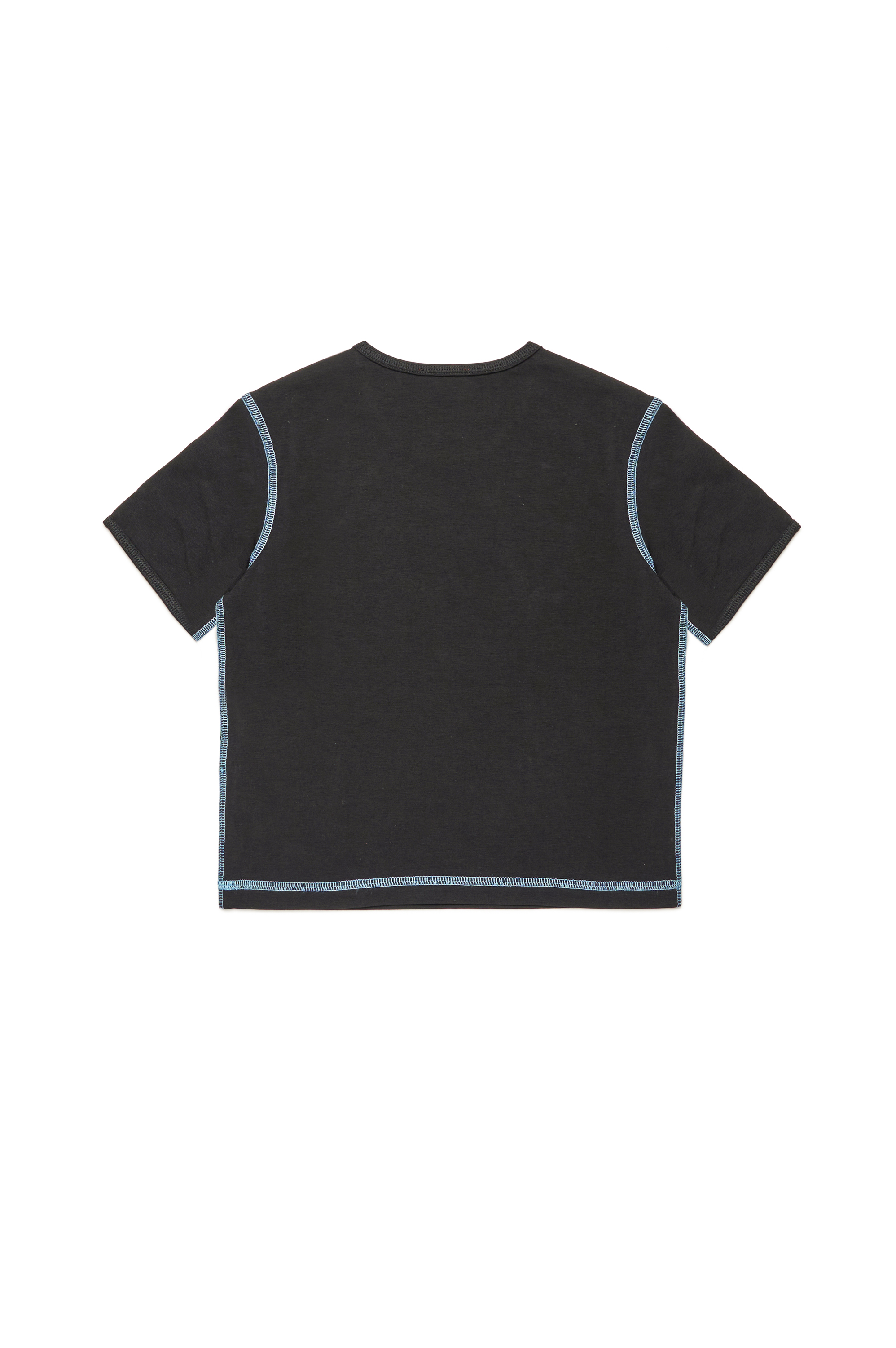 Diesel - TUNCUTIELONGL3, Woman's T-shirt with printed and crystal logo in Black - 2