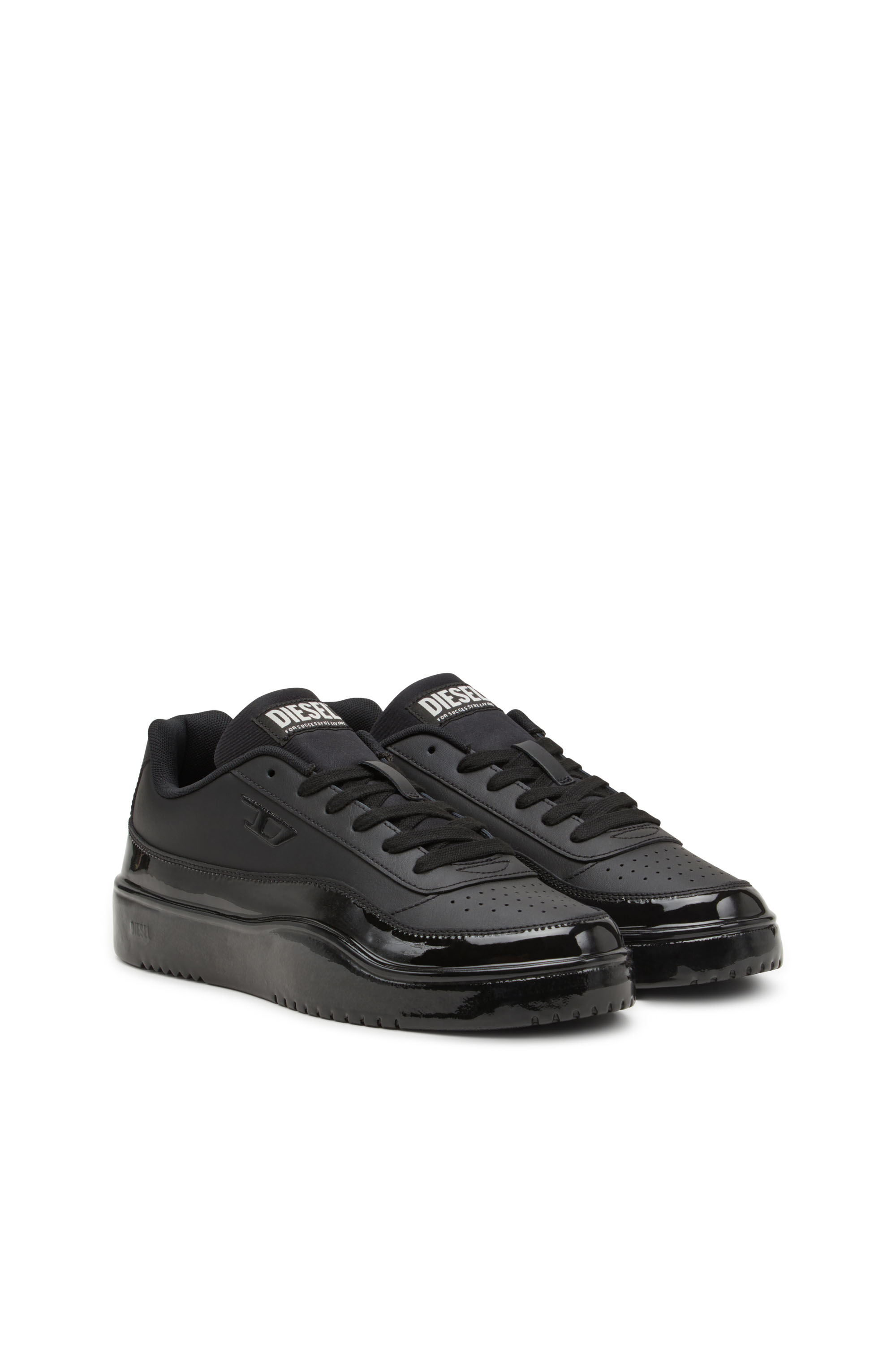 Diesel - S-TRACKER-D LOW, Man's S-Tracker-D-Silicone-dipped leather sneakers in Black - 2