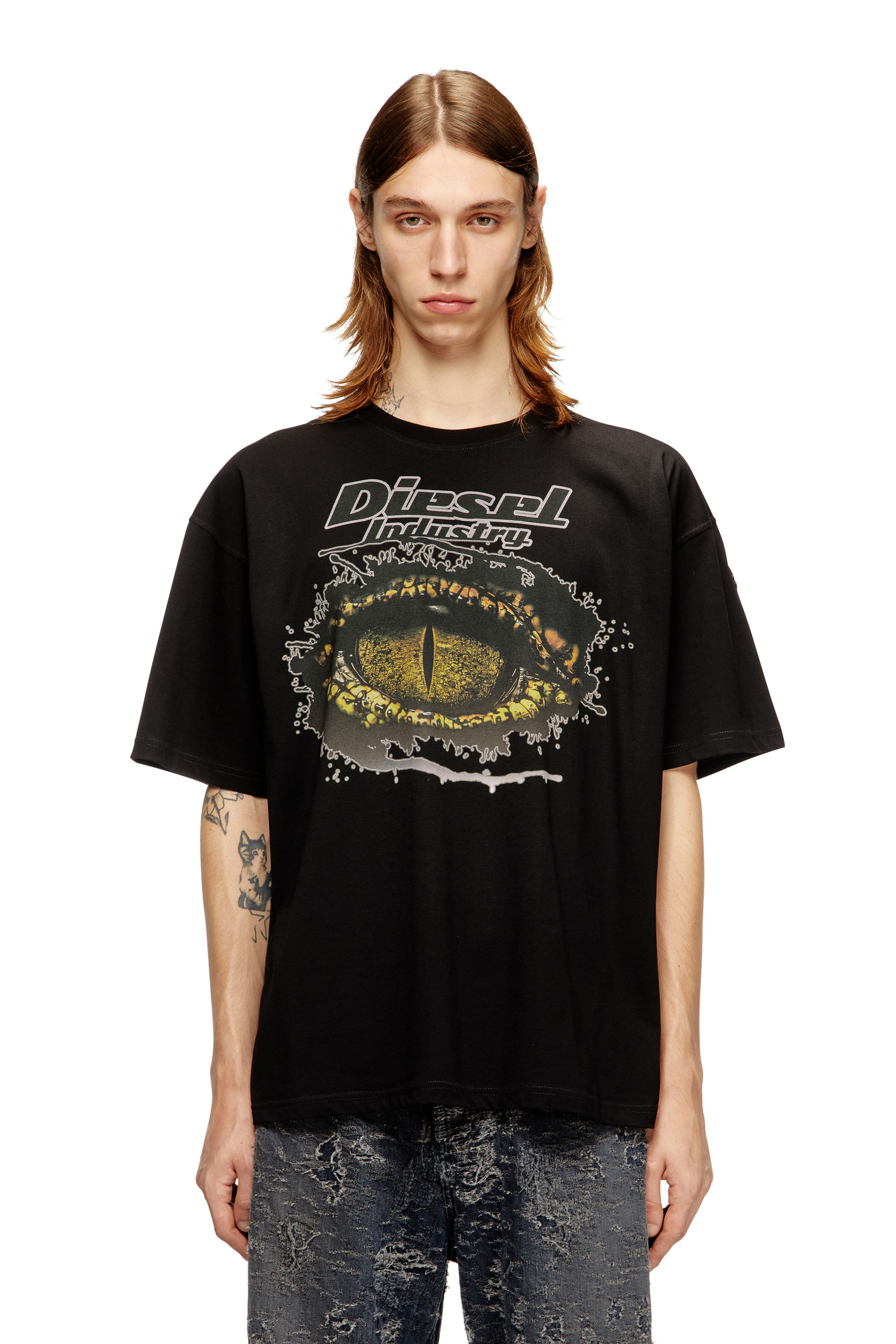 Diesel - T-BOXT-T25, Man's Cotton t-shirt with digital print in Black - 1