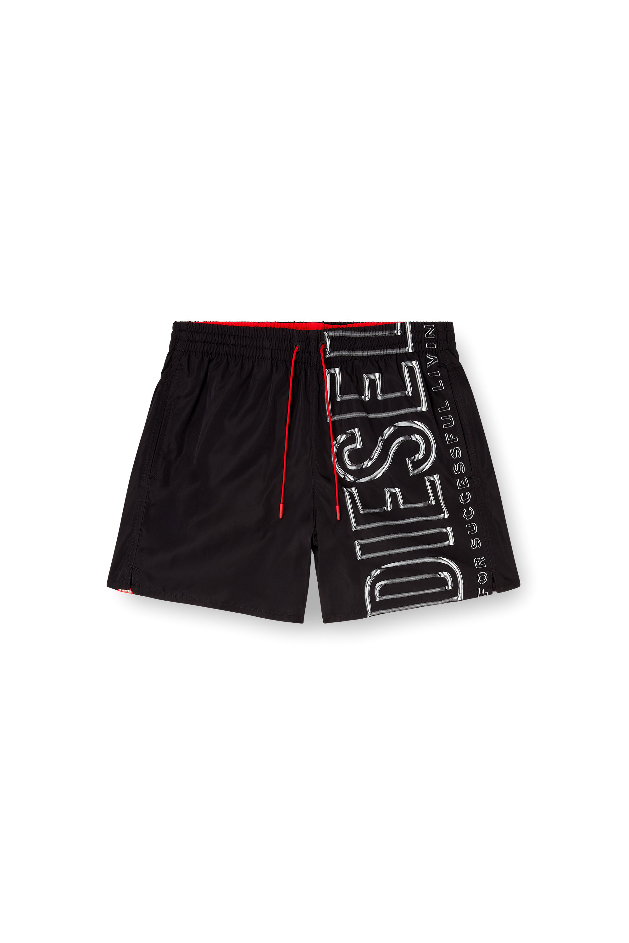Diesel - SOCCER-41-D-CORE, Man's Swim shorts with oversized logo print in Black - 3