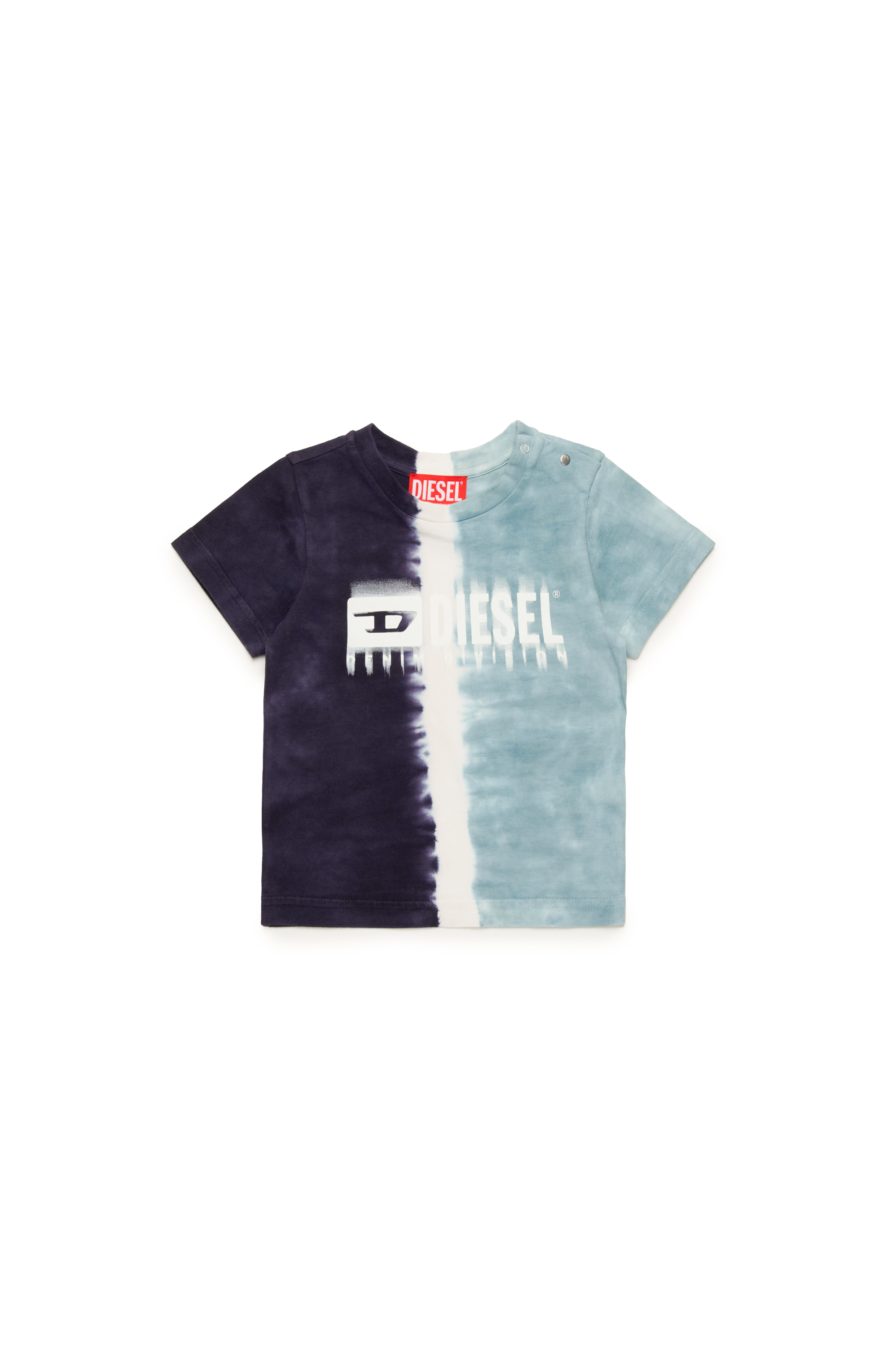 Diesel - TKITEB, Man's Dip-dye T-shirt with dégradé logo in Blue - 1