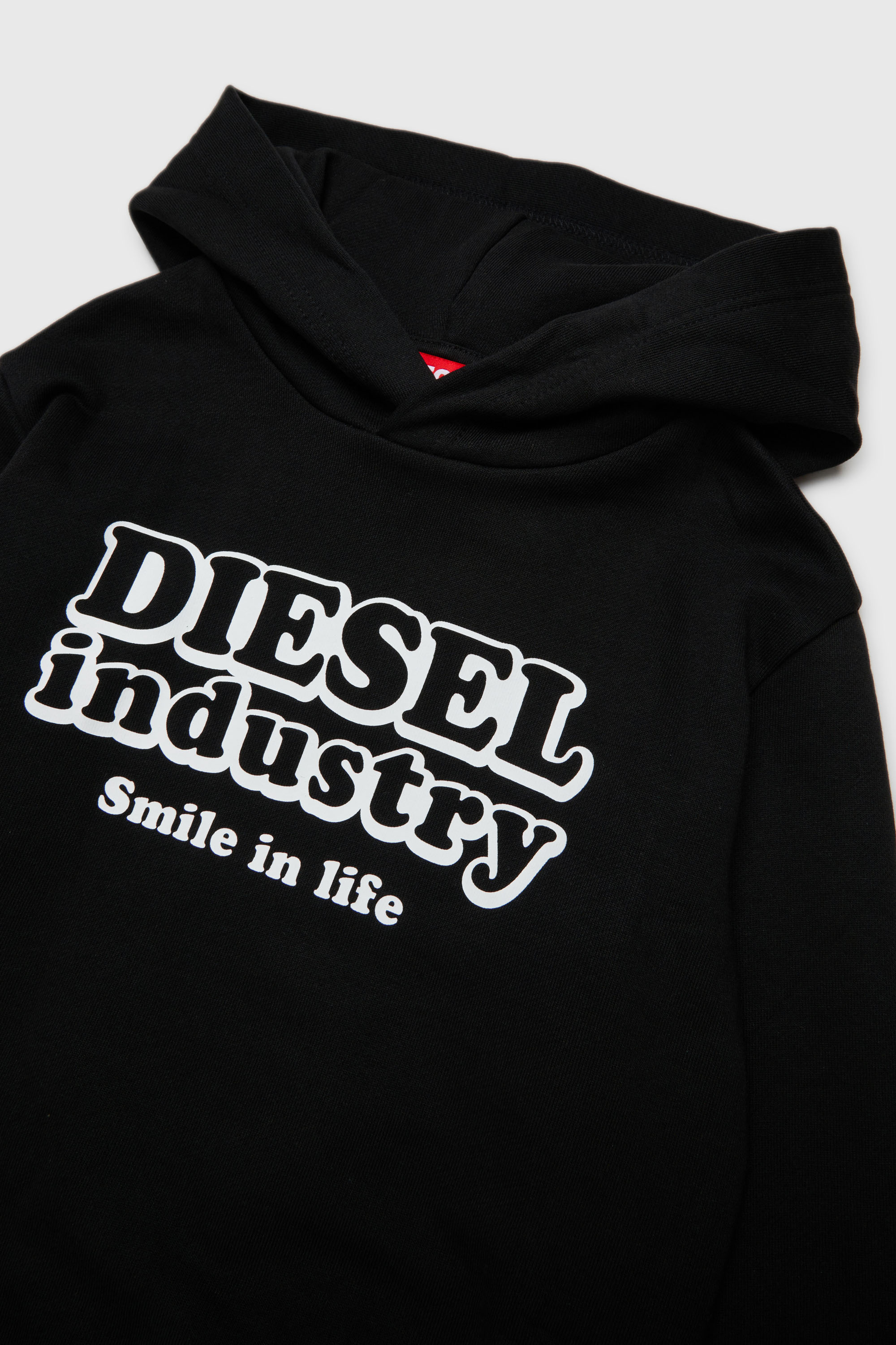 Diesel - SLODIMHOOD OVER, Man's Hoodie with Diesel Industry print in Black - 3