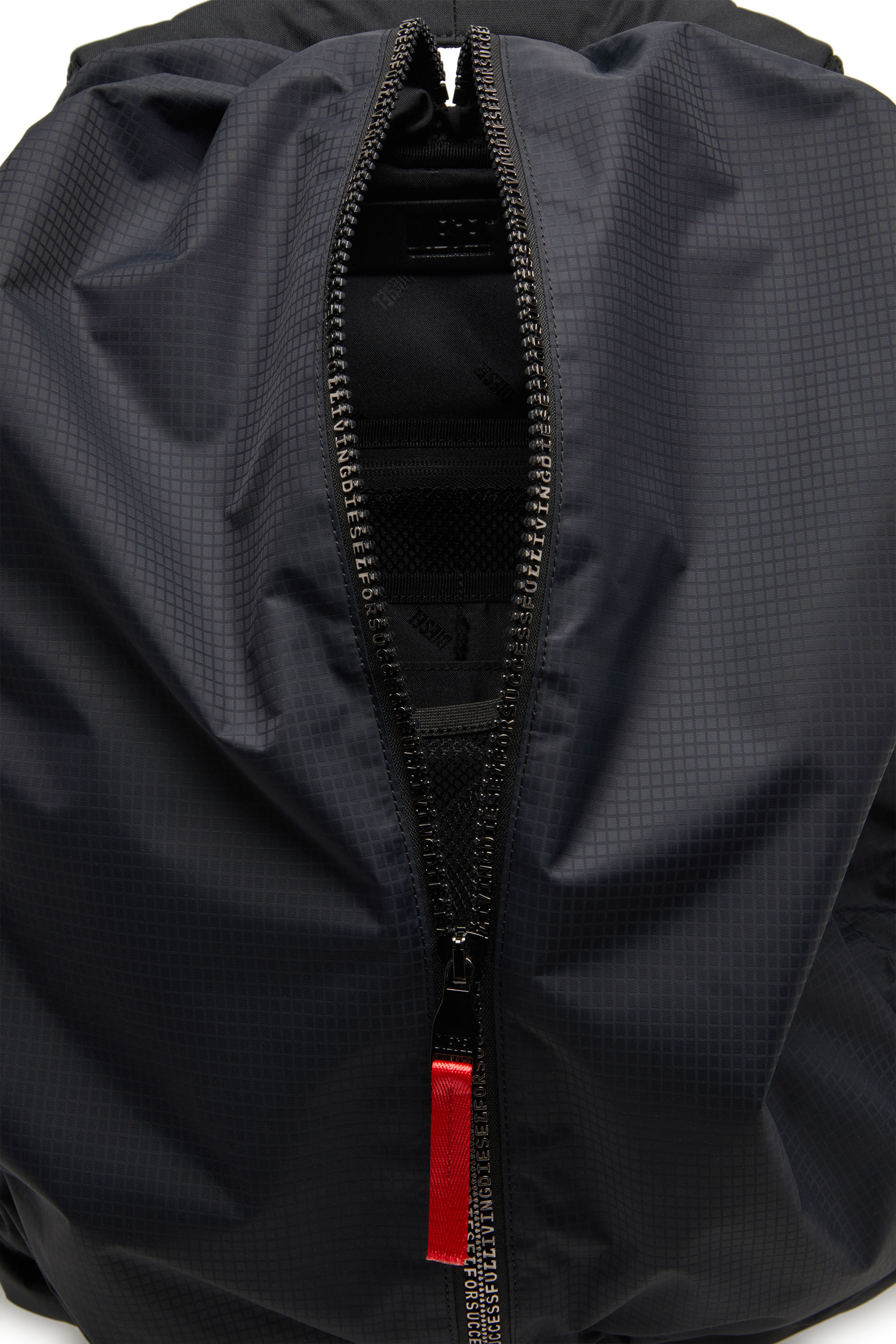 Diesel - ZIP-D BACKPACK X, Man's Zip-D-Backpack in check-jacquard shell in Black - 3