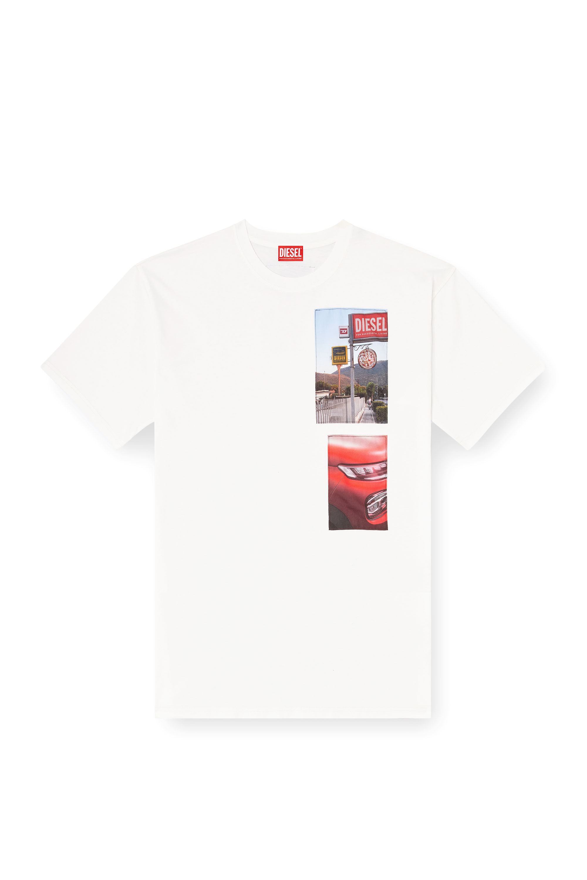 Diesel - T-BOXT-T3, Man's T-shirt with logo photo patches in White - 2