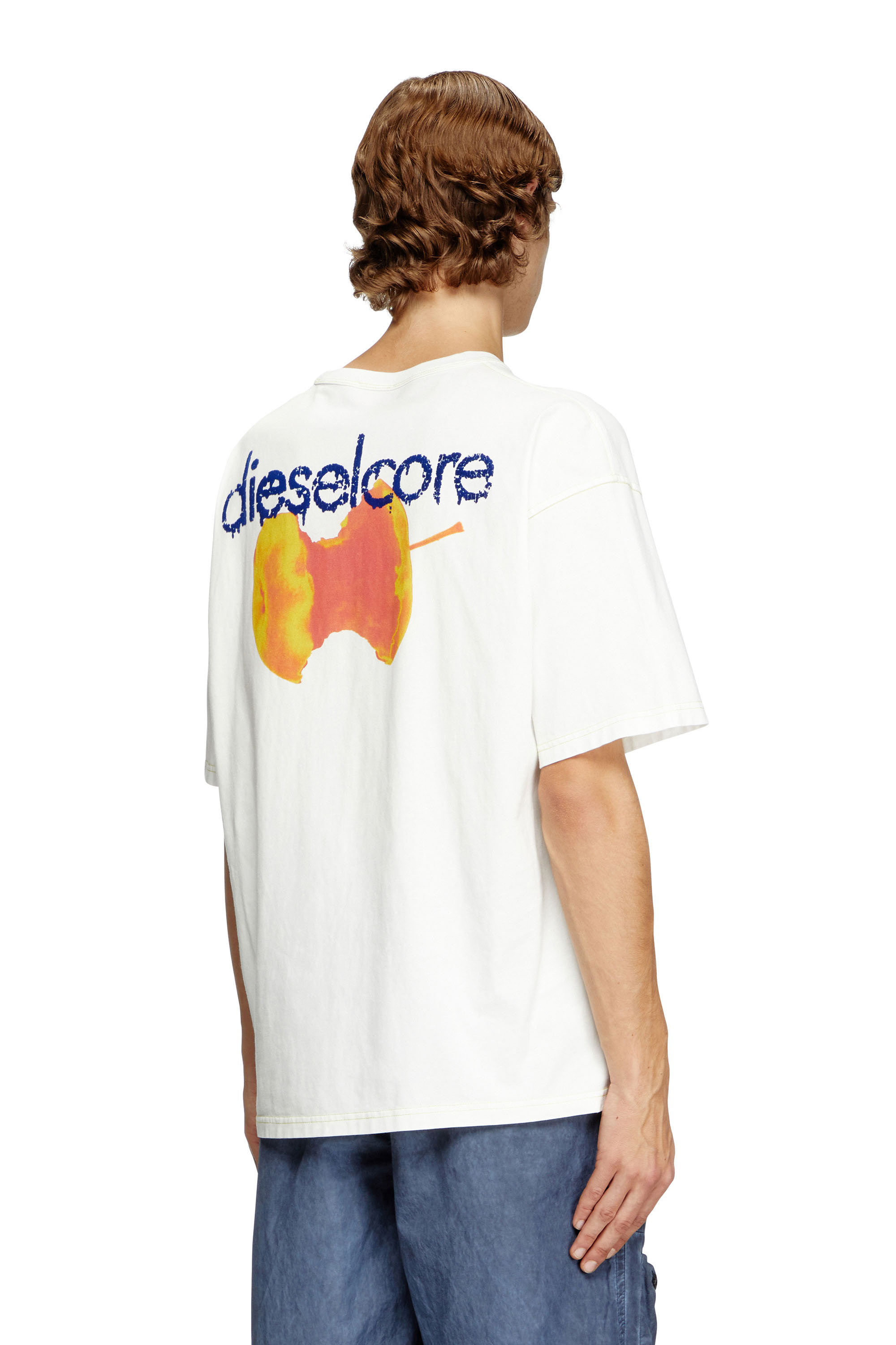 Diesel - T-BOXT-R18, Man's T-shirt with apple core print in White - 4