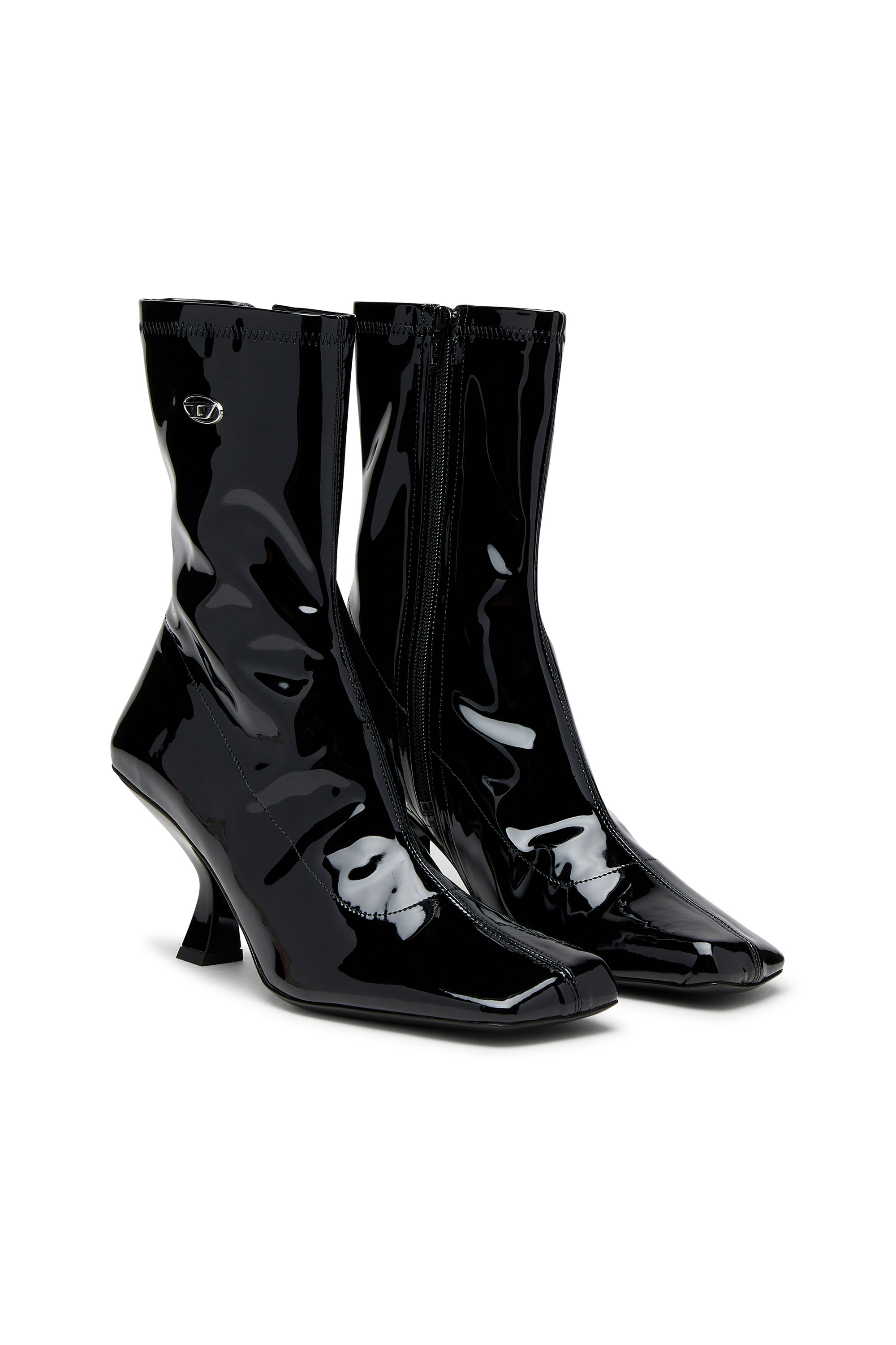 D-AMBER MD BT, Black Diesel - D-AMBER MD BT, Woman's D-Amber-Ankle boots in patent stretch PU in Black - 2