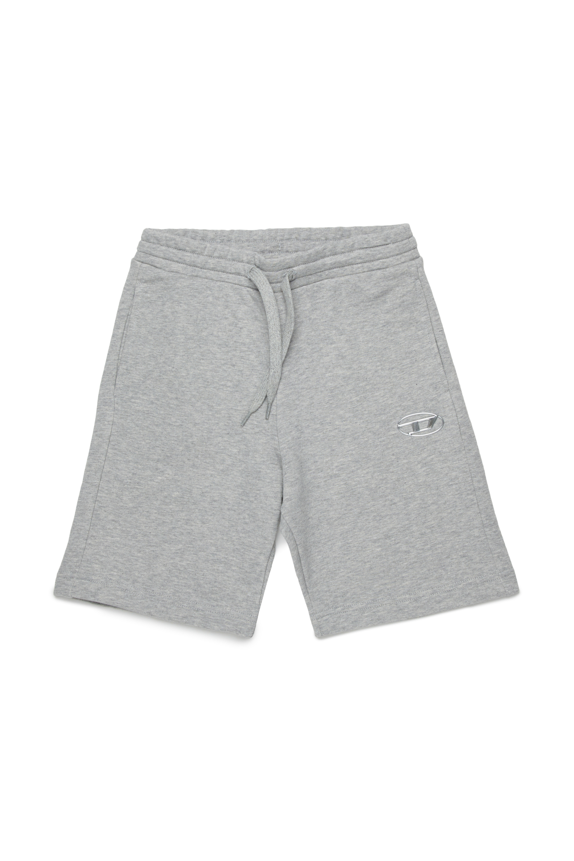 Diesel - PMACISHORT, Man's Sweat shorts with metal-effect Oval D in Grey - 1