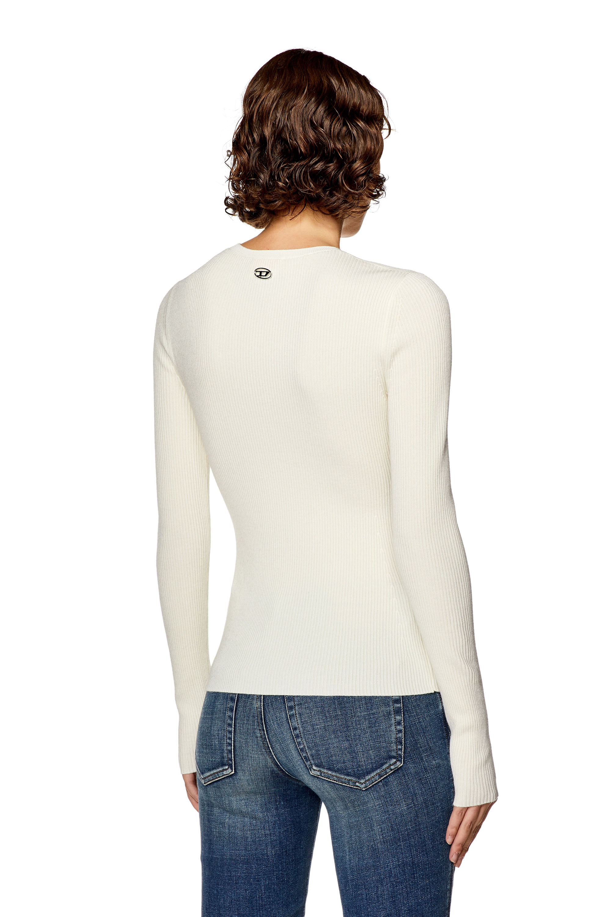Diesel - M-PERIS, Woman Wool-blend top with cut-out in White - Image 4