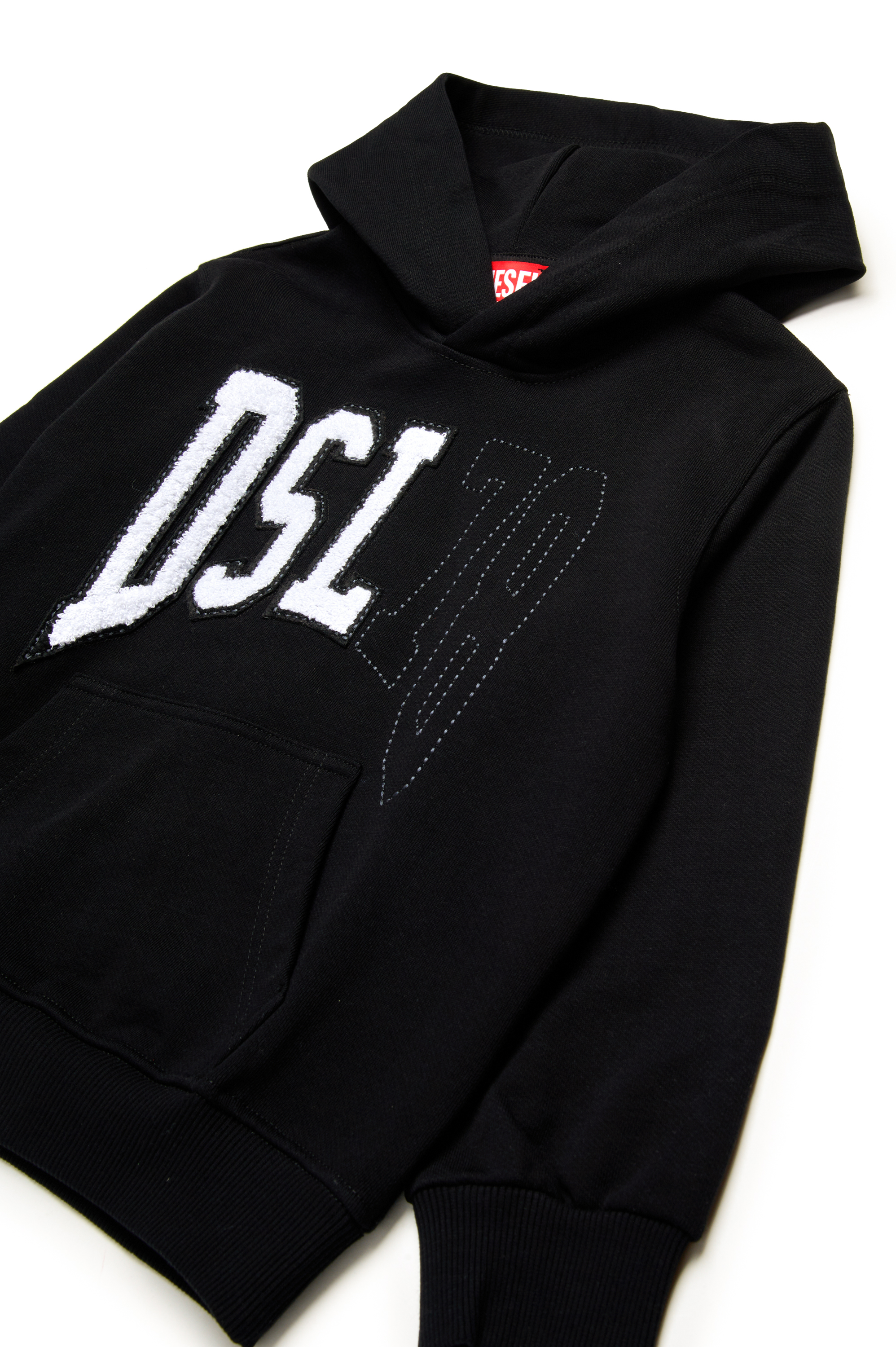 Diesel - SBOXTHOOD OVER, Man's Hoodie with collegiate DSL 78 logo in Black - 3