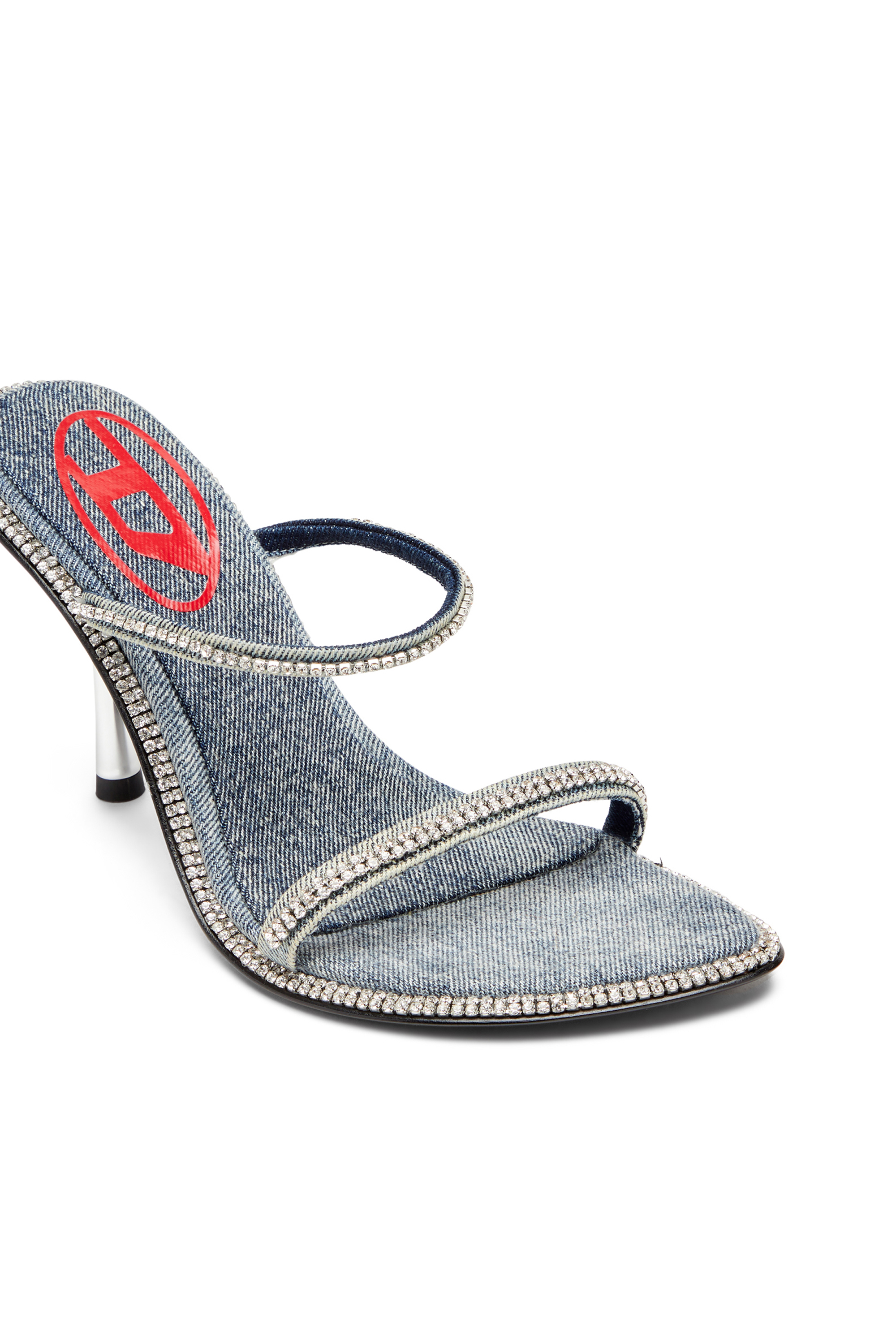 Diesel - D-HAVANNA SDL, Woman's D-Havanna-Heeled mules in crystal denim in Light Blue - 4