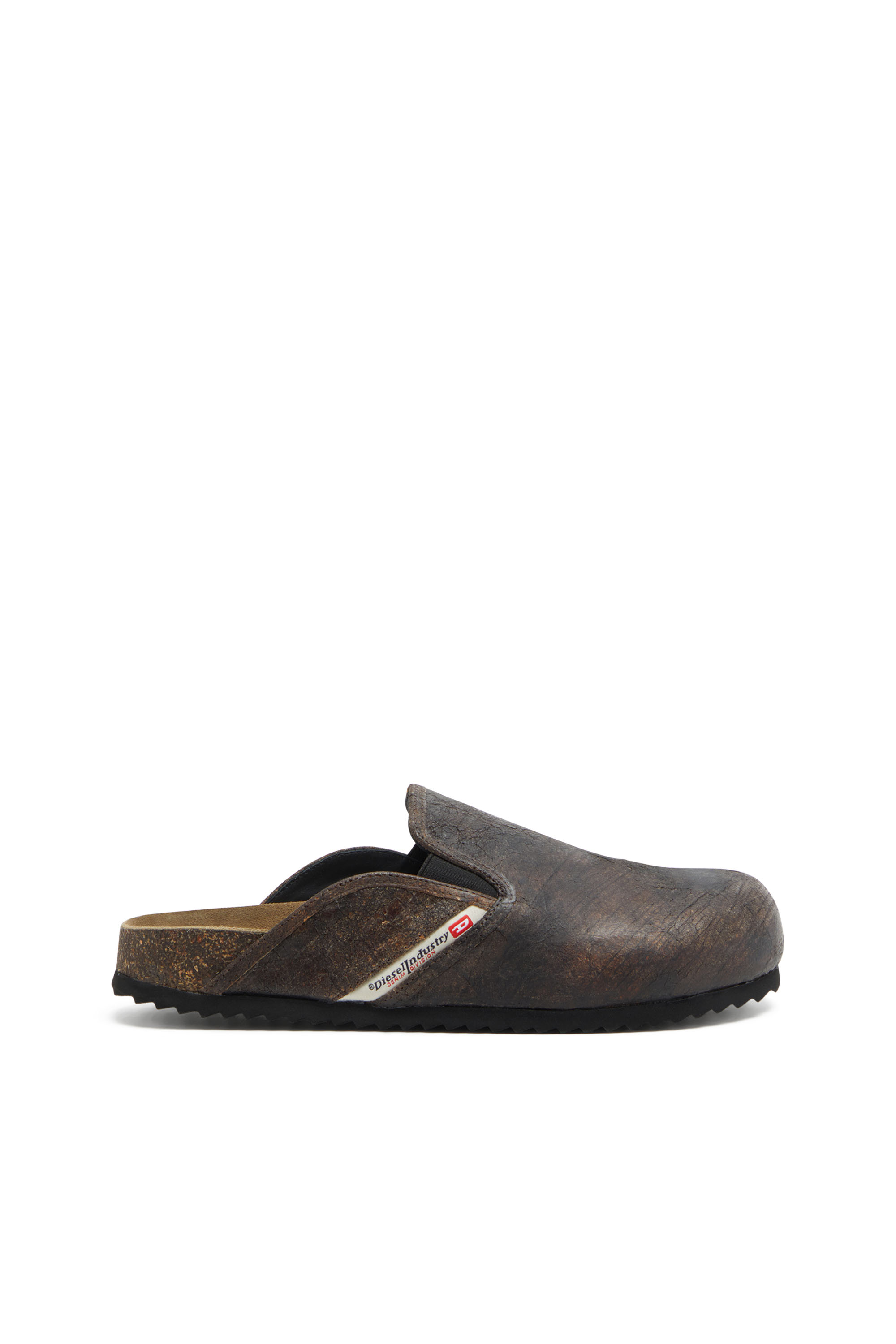Diesel - D-WOODSTOCK SLIP-ON, Man's D-Woodstock-Clogs in crackle-effect suede in Brown - 1