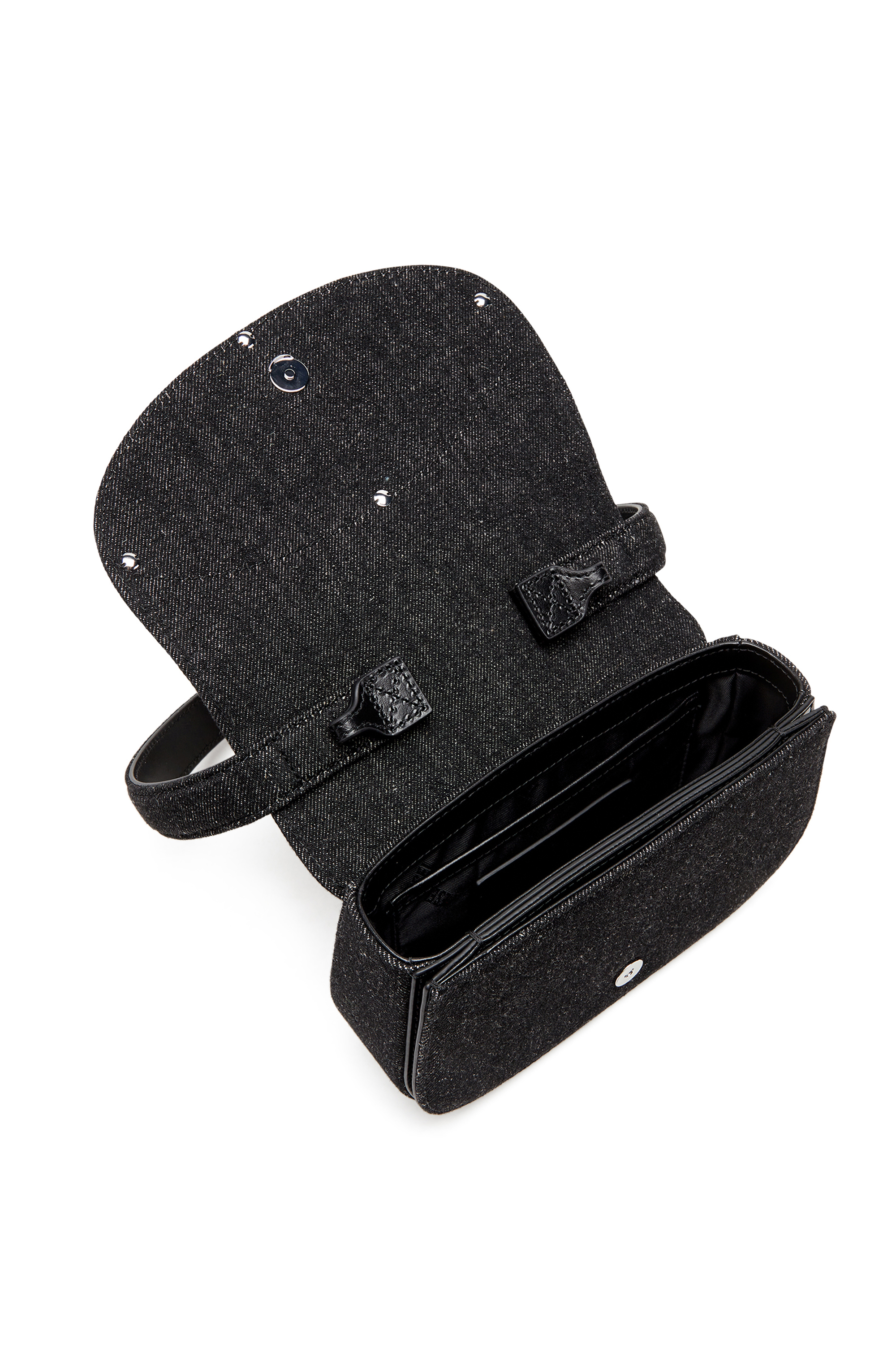 Diesel - 1DR, Woman's 1DR-Iconic shoulder bag in washed denim in Black - 3