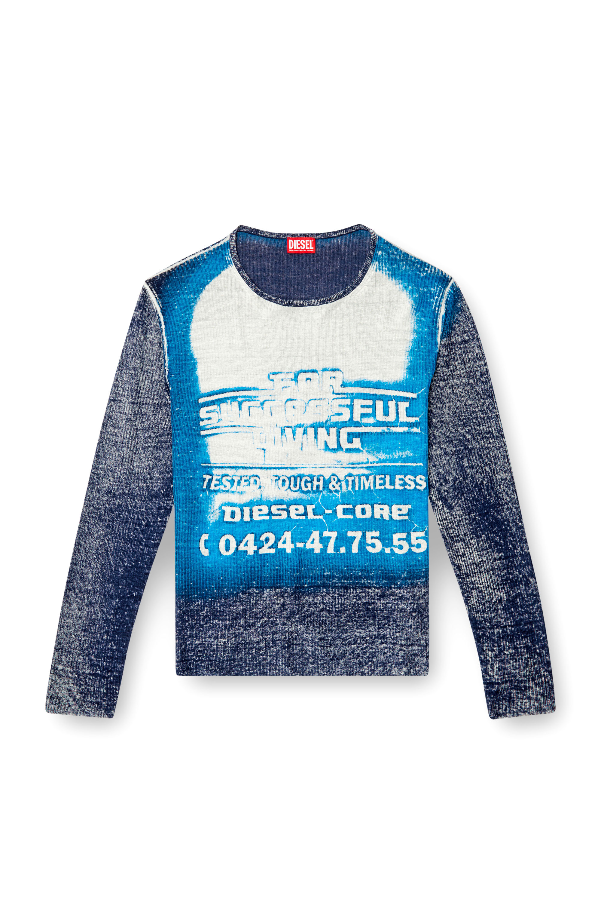 Diesel - K-ROD, Man's Linen jumper with logo graphic in null - 3