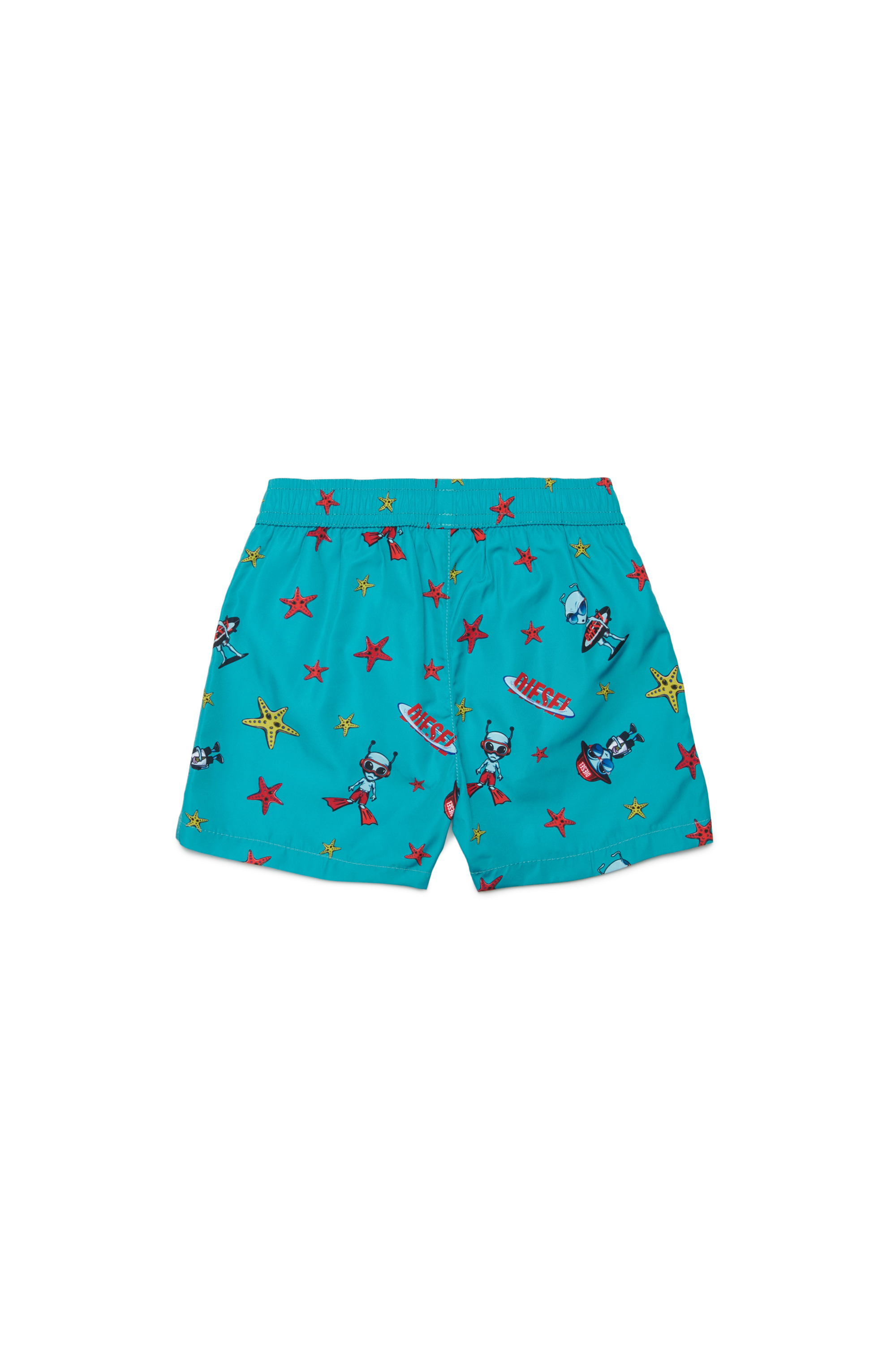 Diesel - MIALYB, Man's Swim shorts with starfish print in Green - 2