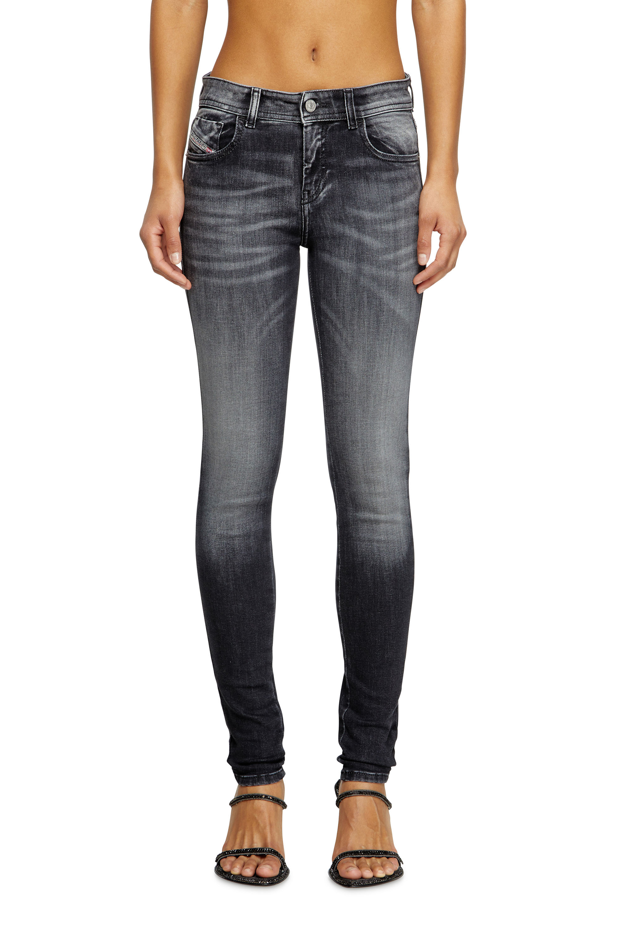 Diesel - Woman's Skinny Jeans 2017 Slandy 09K97, Black/Dark grey - 3