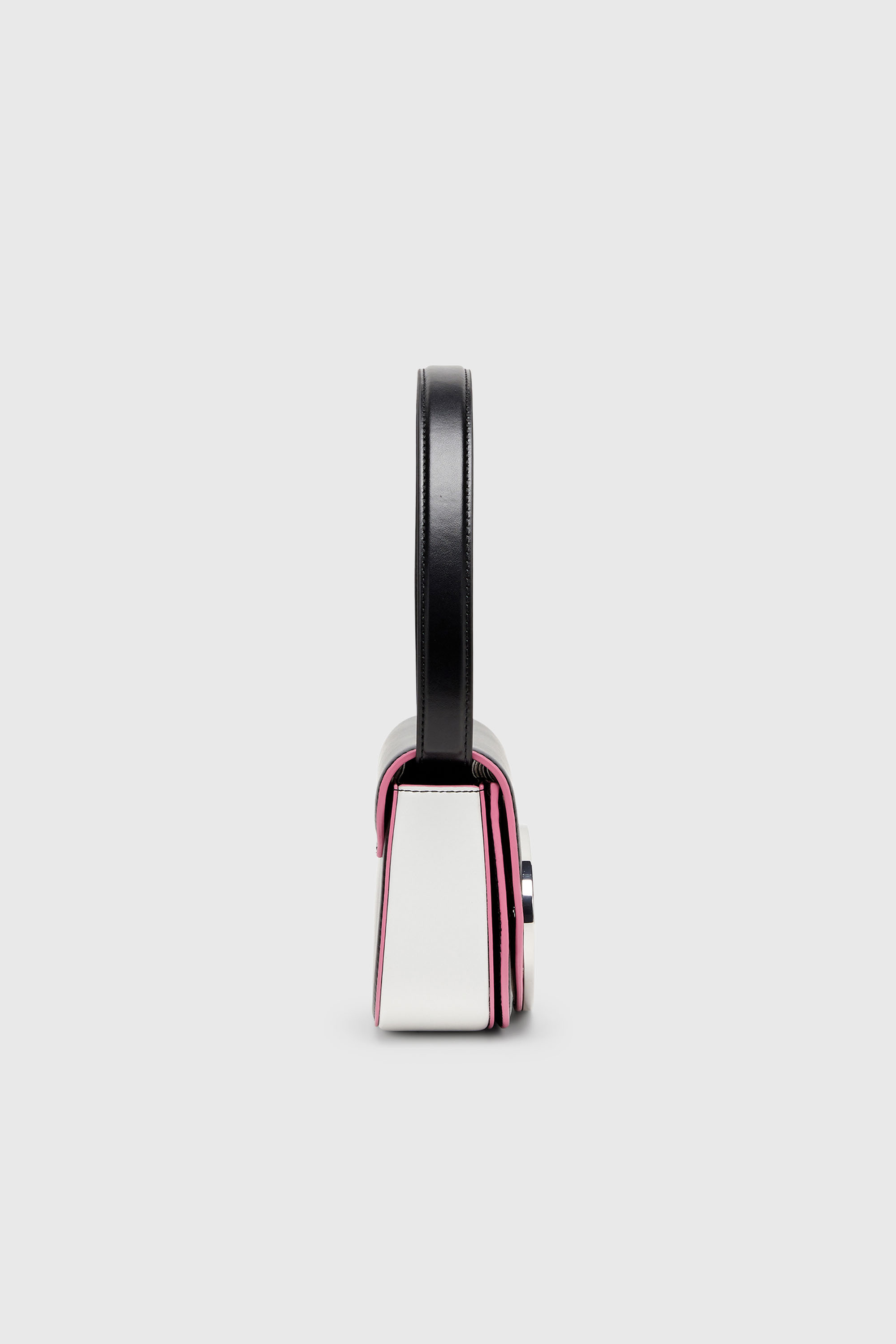 Diesel - 1DR, Woman's 1DR - Iconic shoulder bag in nappa leather in Black/Pink - 4